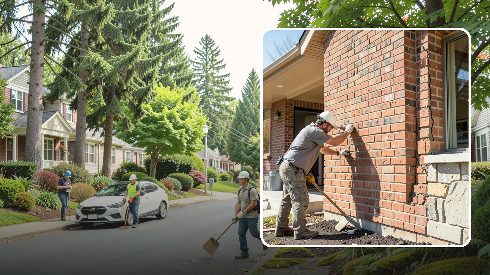 Brick Repair in Beaux Arts Village, King County, WA - Repair of cracked, spalling, or displaced brick to restore both strength and appearance.