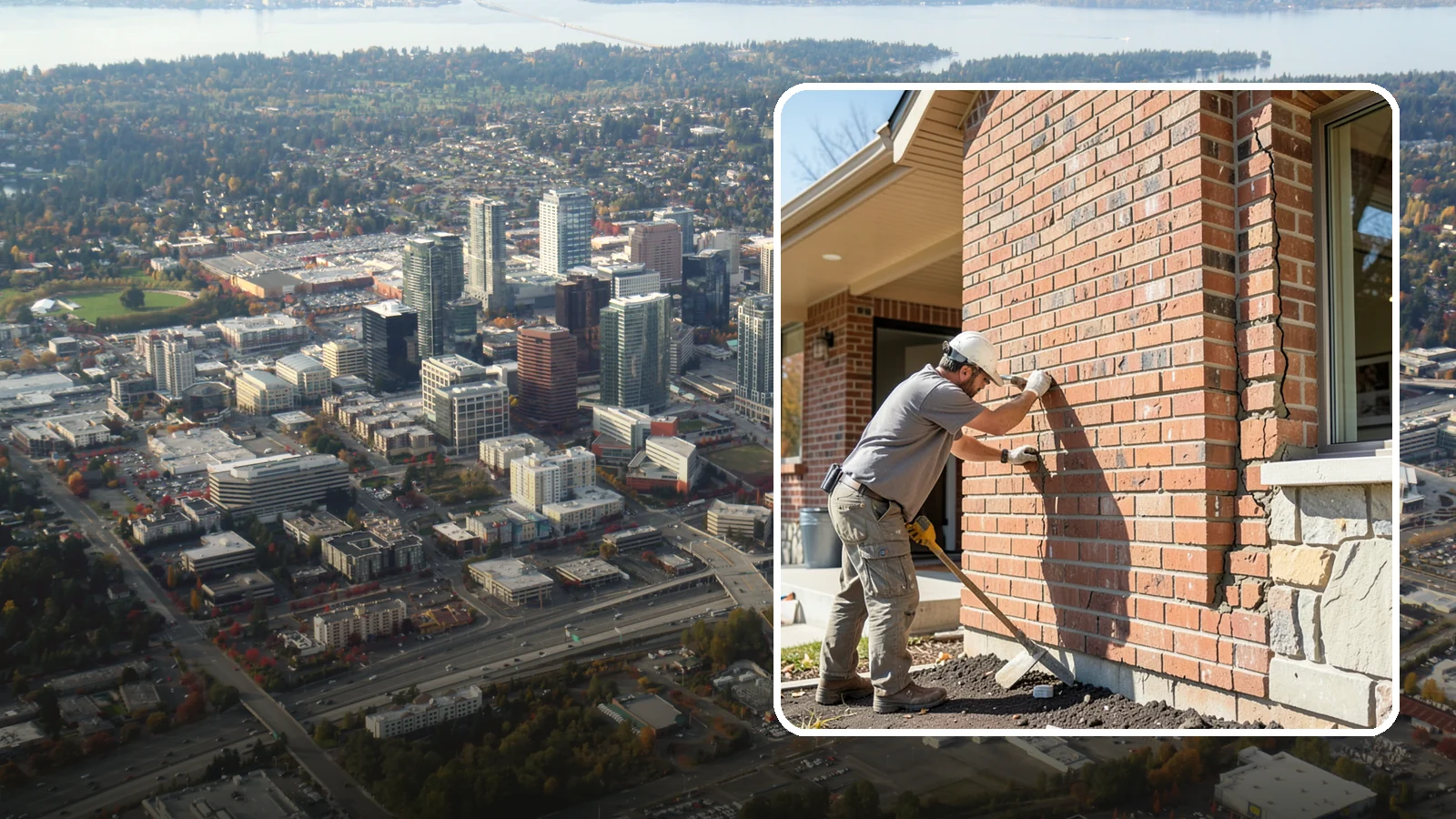 Brick Repair in Bellevue, King County, WA - Repair of cracked, spalling, or displaced brick to restore both strength and appearance.