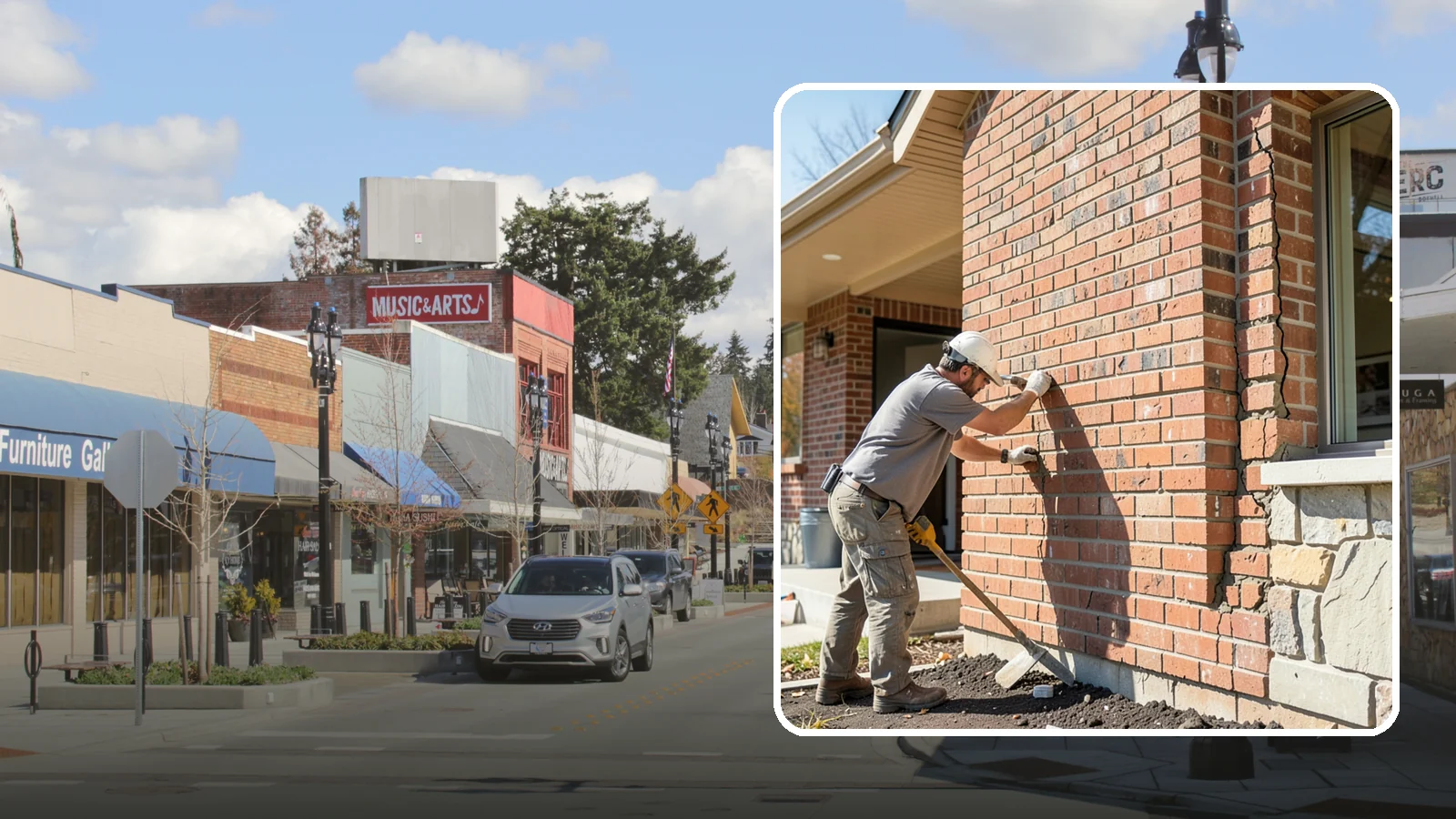 Brick Repair in Bothell, King County, WA - Repair of cracked, spalling, or displaced brick to restore both strength and appearance.