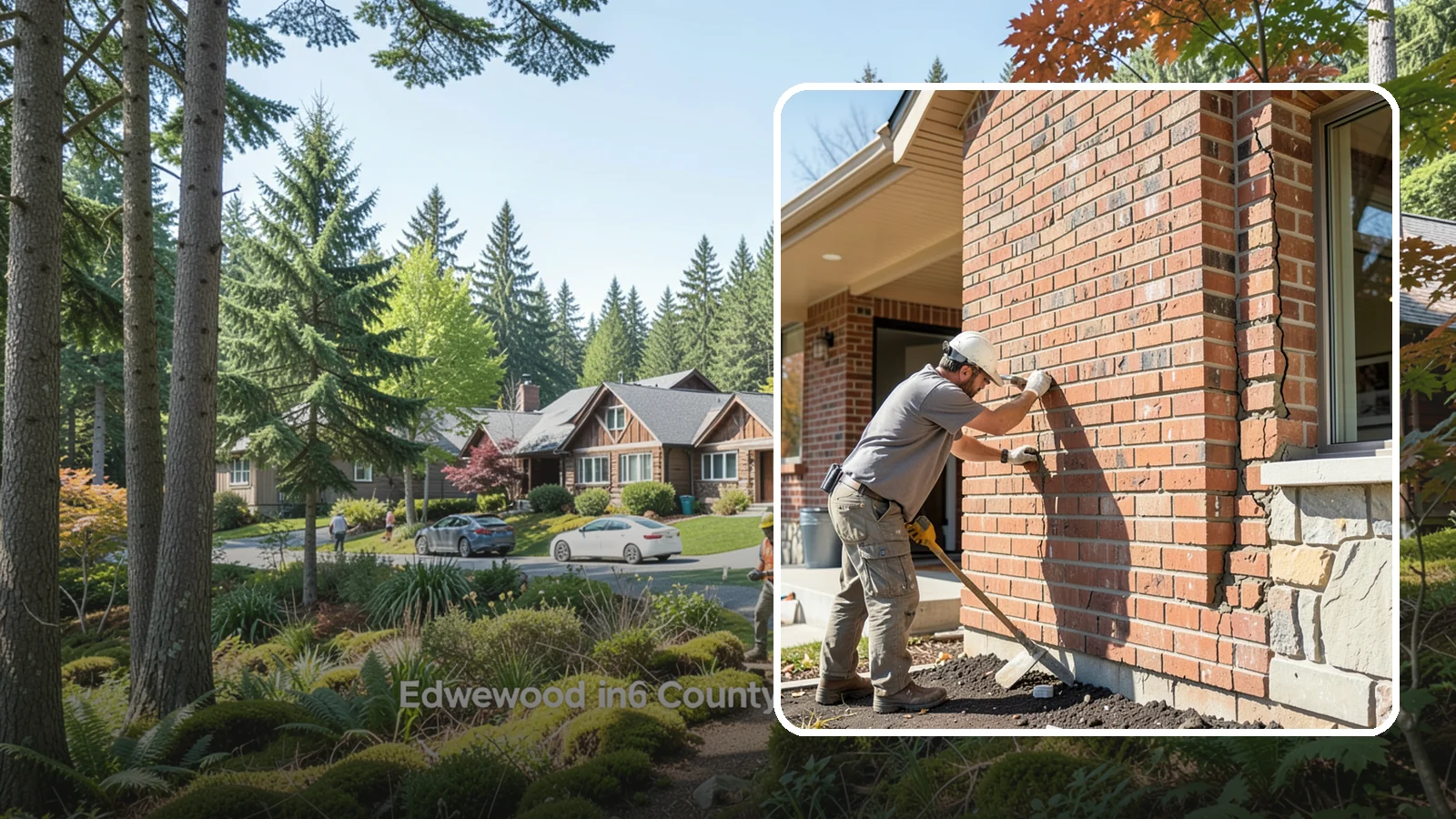 Brick Repair in Edgewood, Pierce County, WA - Repair of cracked, spalling, or displaced brick to restore both strength and appearance.