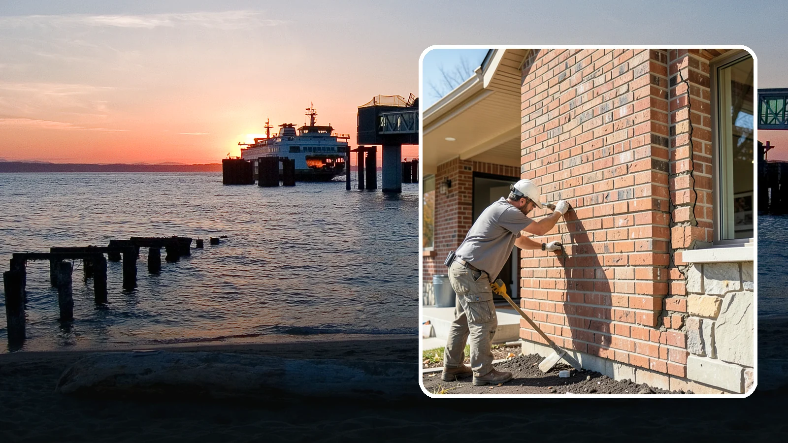 Brick Repair in Edmonds, Snohomish County, WA - Repair of cracked, spalling, or displaced brick to restore both strength and appearance.