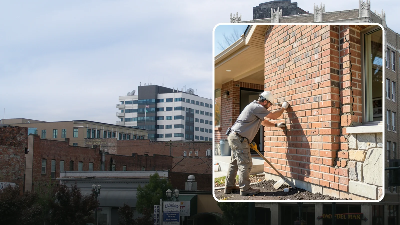 Brick Repair in Everett, Snohomish County, WA - Repair of cracked, spalling, or displaced brick to restore both strength and appearance.