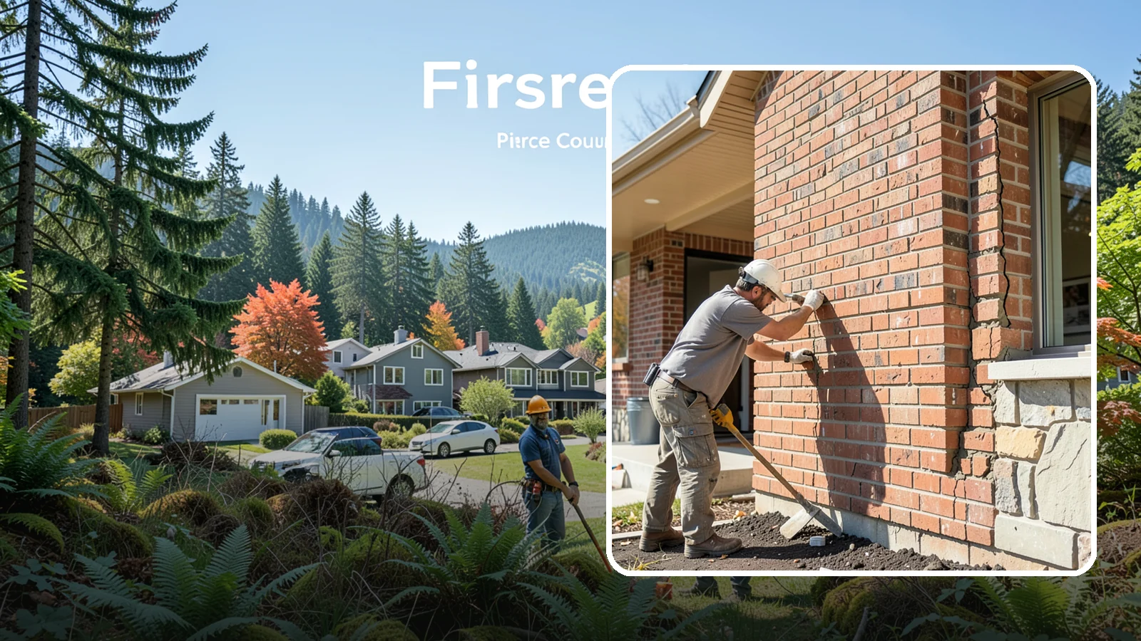 Brick Repair in Fircrest, Pierce County, WA - Repair of cracked, spalling, or displaced brick to restore both strength and appearance.