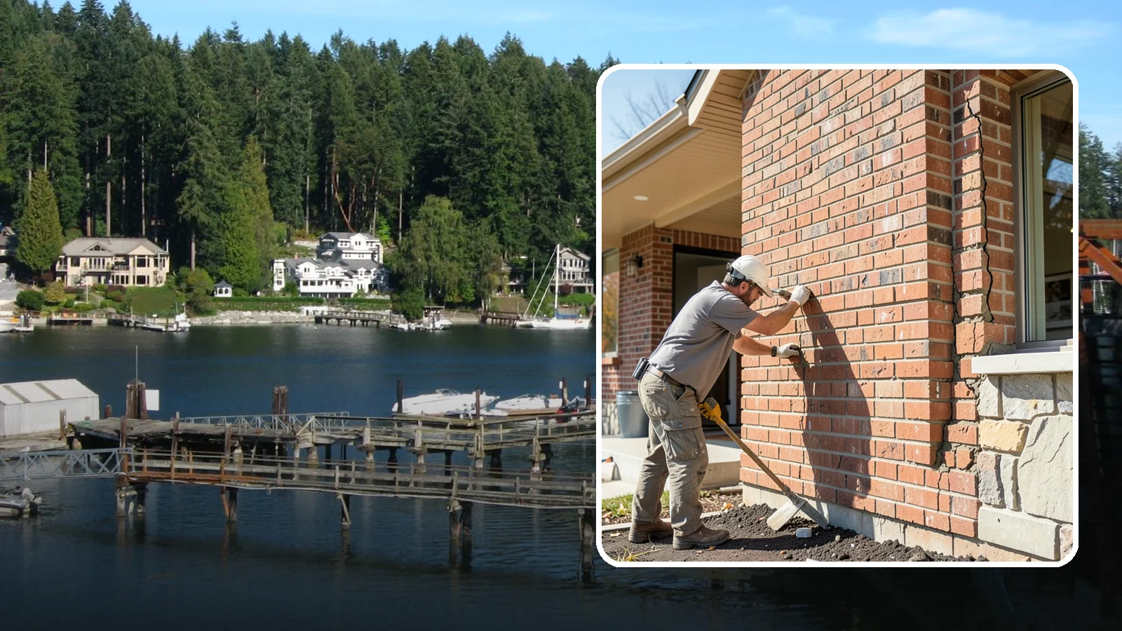 Brick Repair in Gig Harbor, Pierce County, WA - Repair of cracked, spalling, or displaced brick to restore both strength and appearance.