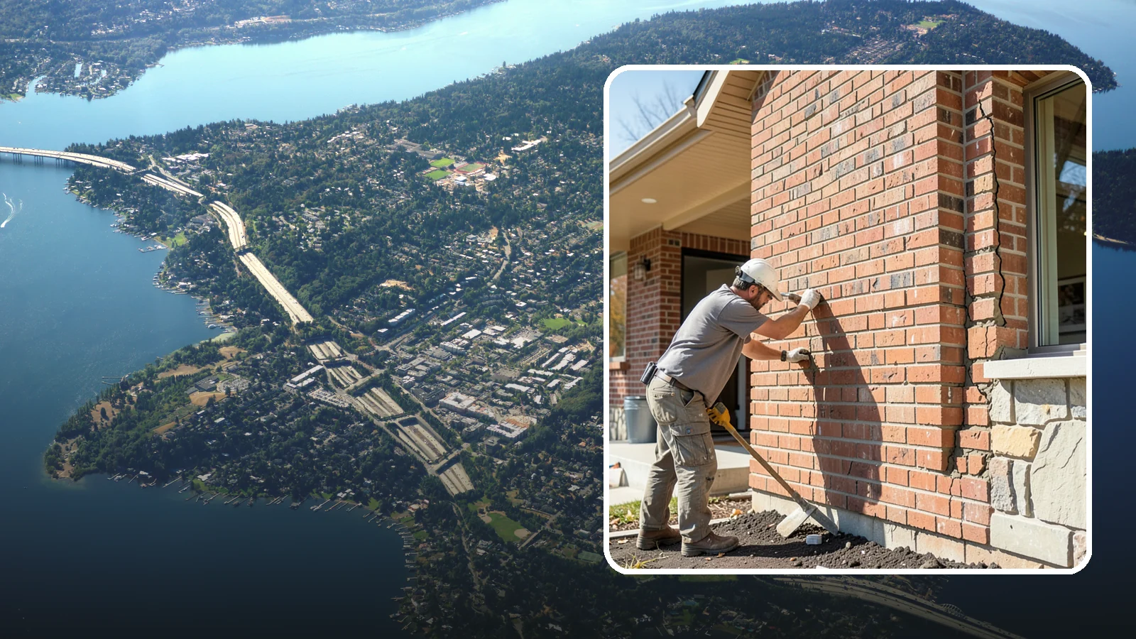 Brick Repair in Mercer Island, King County, WA - Repair of cracked, spalling, or displaced brick to restore both strength and appearance.