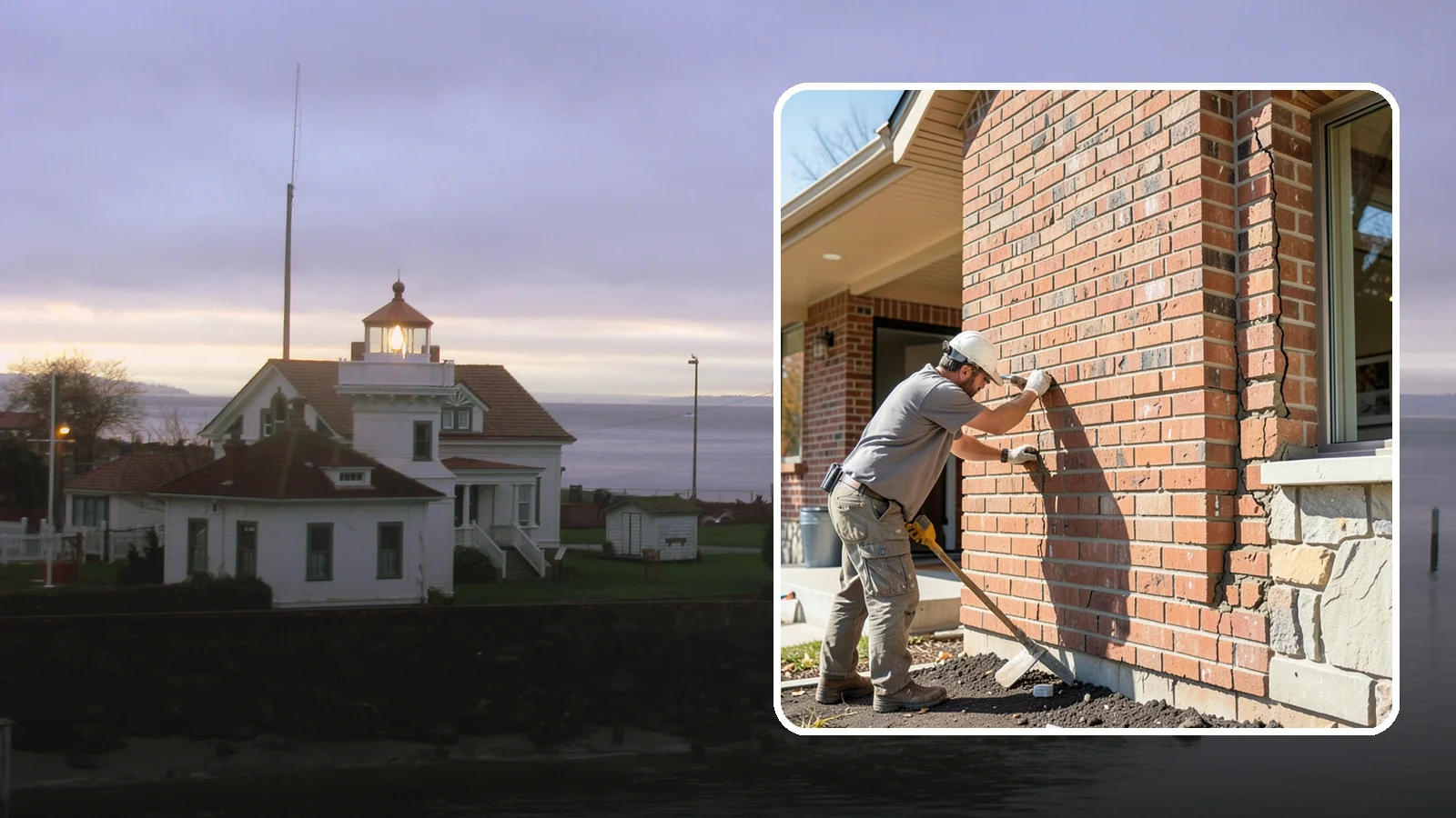 Brick Repair in Mukilteo, Snohomish County, WA - Repair of cracked, spalling, or displaced brick to restore both strength and appearance.