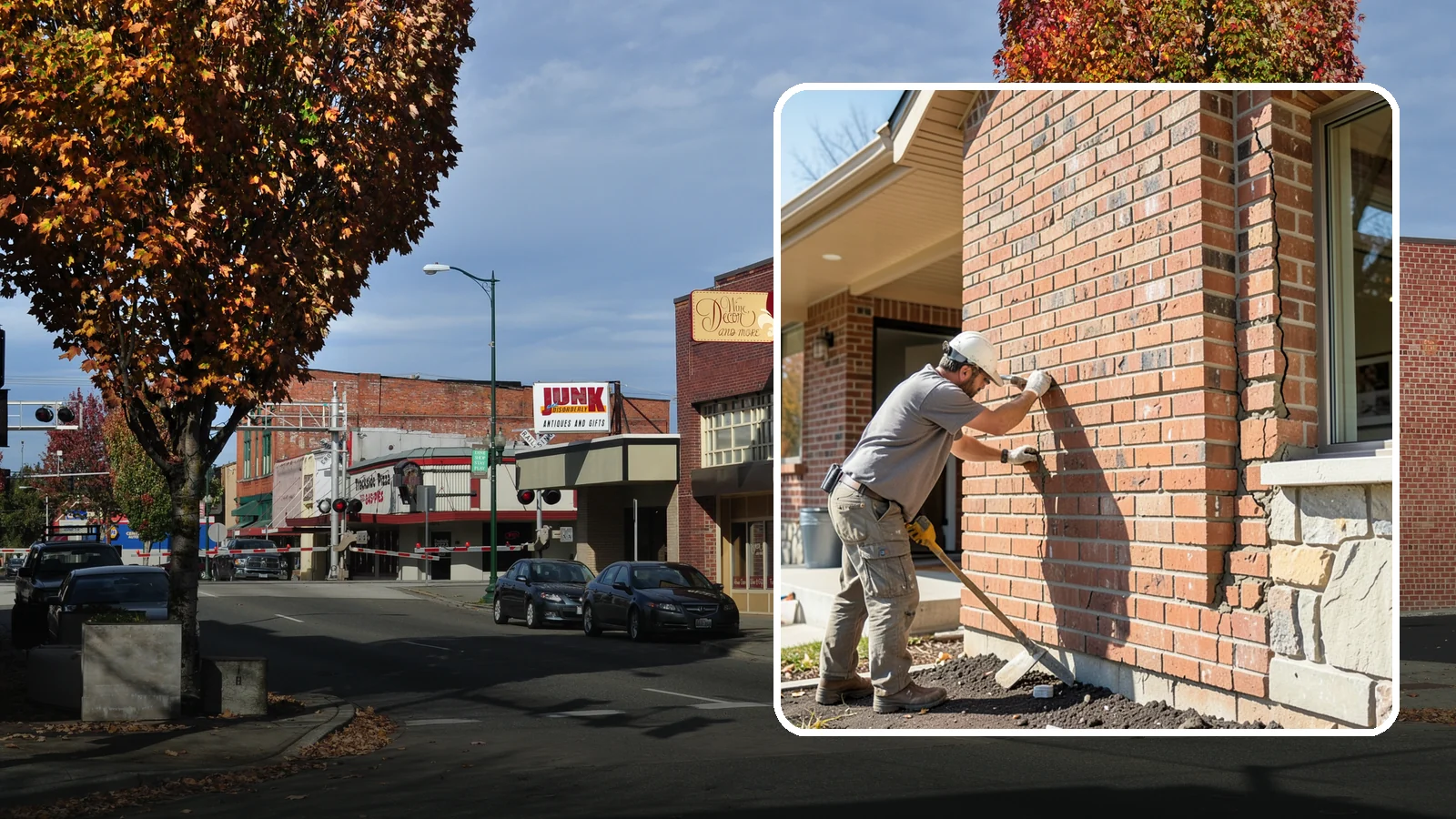 Brick Repair in Puyallup, Pierce County, WA - Repair of cracked, spalling, or displaced brick to restore both strength and appearance.