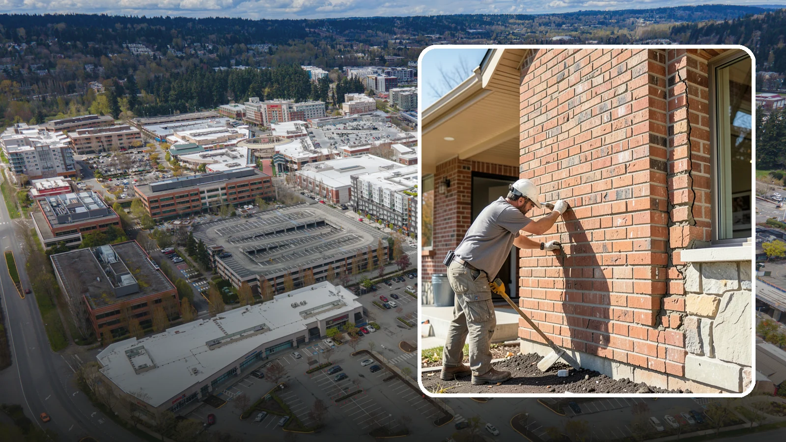 Brick Repair in Redmond, King County, WA - Repair of cracked, spalling, or displaced brick to restore both strength and appearance.