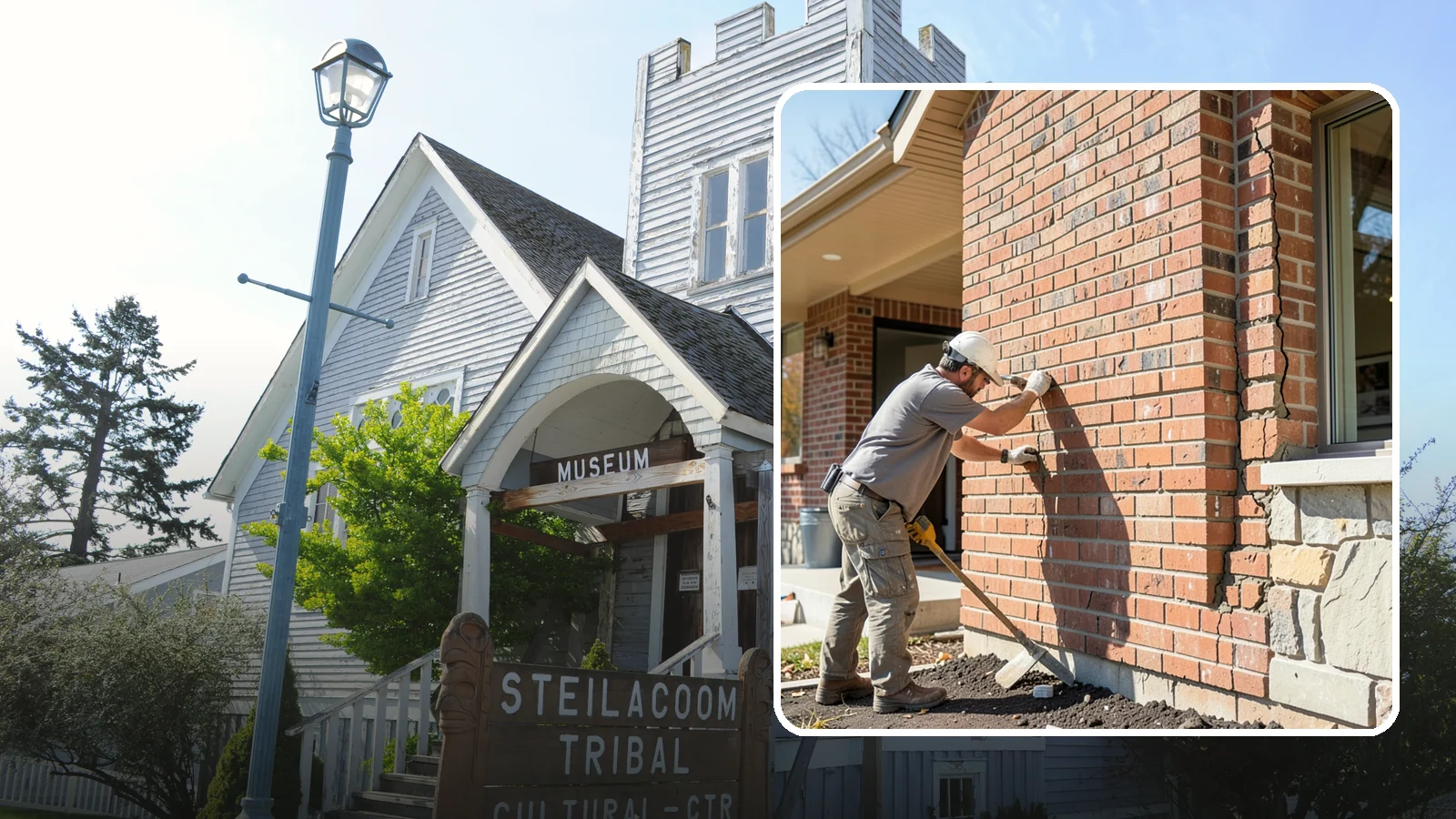 Brick Repair in Steilacoom, Pierce County, WA - Repair of cracked, spalling, or displaced brick to restore both strength and appearance.