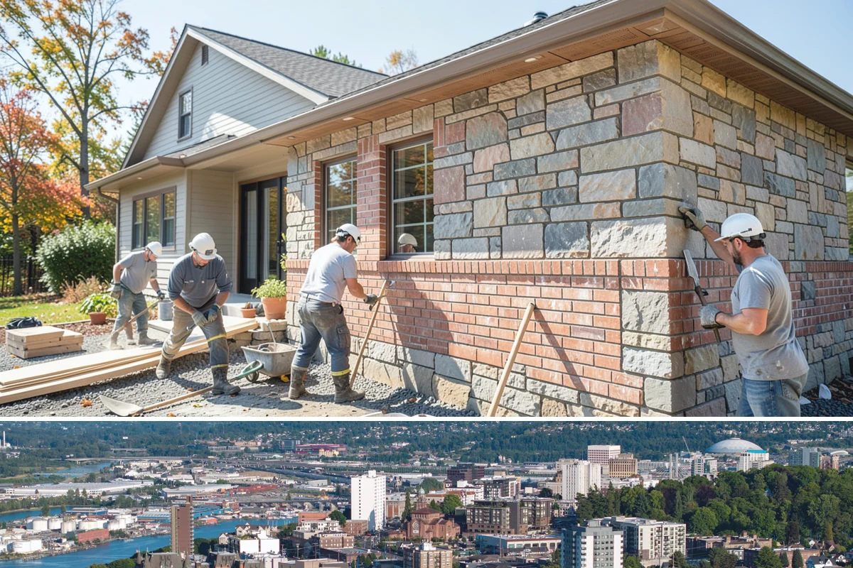 Brick Siding Installation in Tacoma, Pierce County, WA - Masonry work performs best in dry, mild weather so mortar cures properly, making late spring through fall ideal.