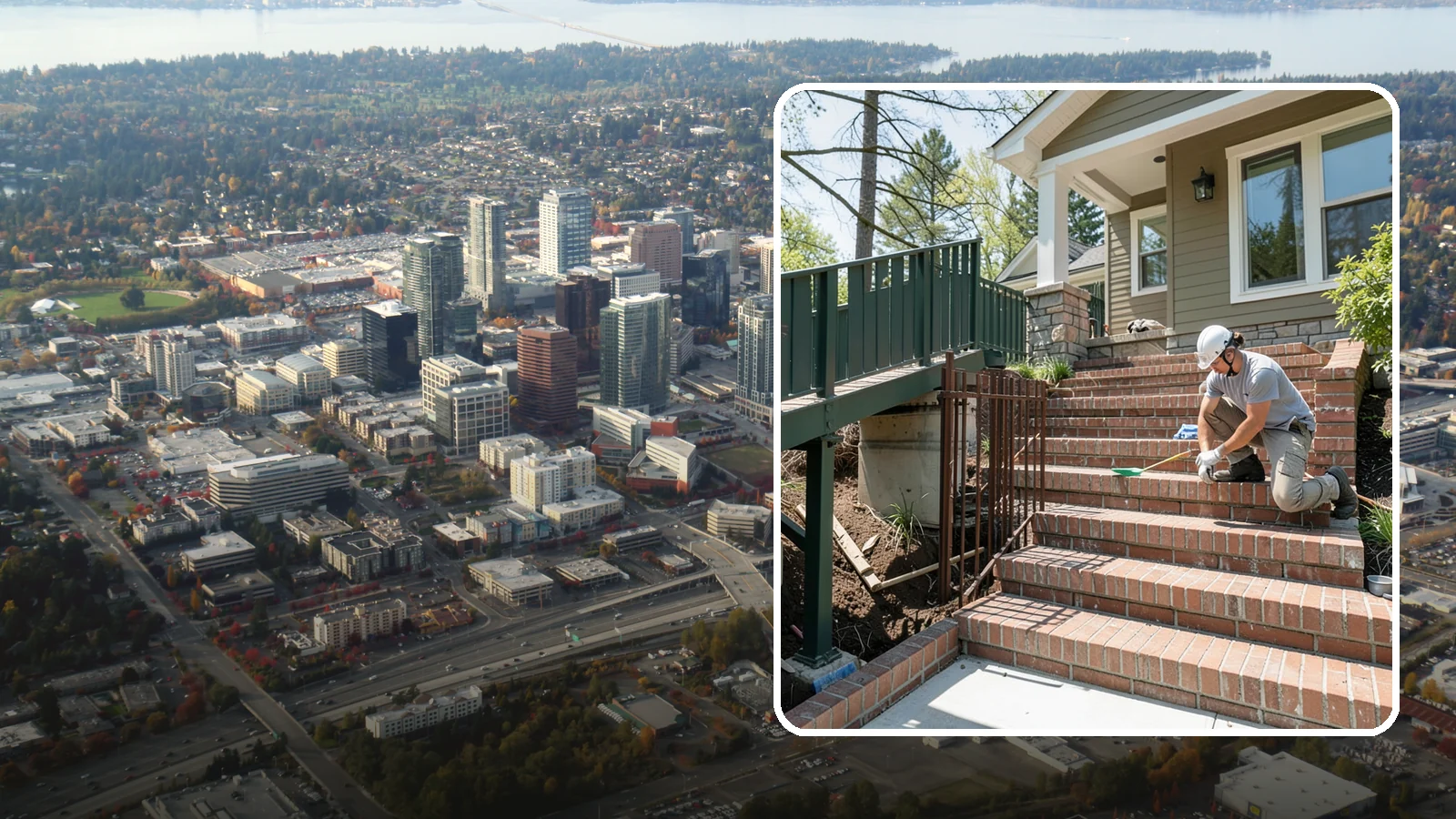 Brick Steps Construction in Bellevue, King County, WA - Crafting classic brick steps that pair timeless looks with the durability to handle Northwest moisture.