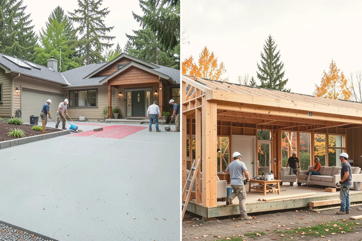 Brick Steps Construction in Bellevue, King County, WA - Plan the layout and pour a reinforced footing