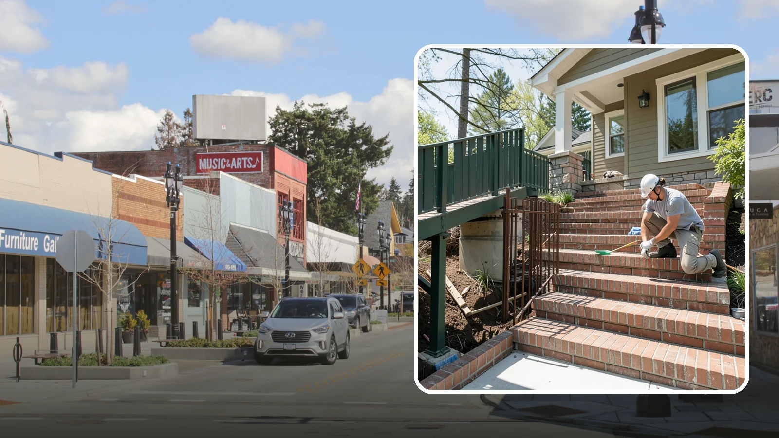 Brick Steps Construction in Bothell, King County, WA - Crafting classic brick steps that pair timeless looks with the durability to handle Northwest moisture.