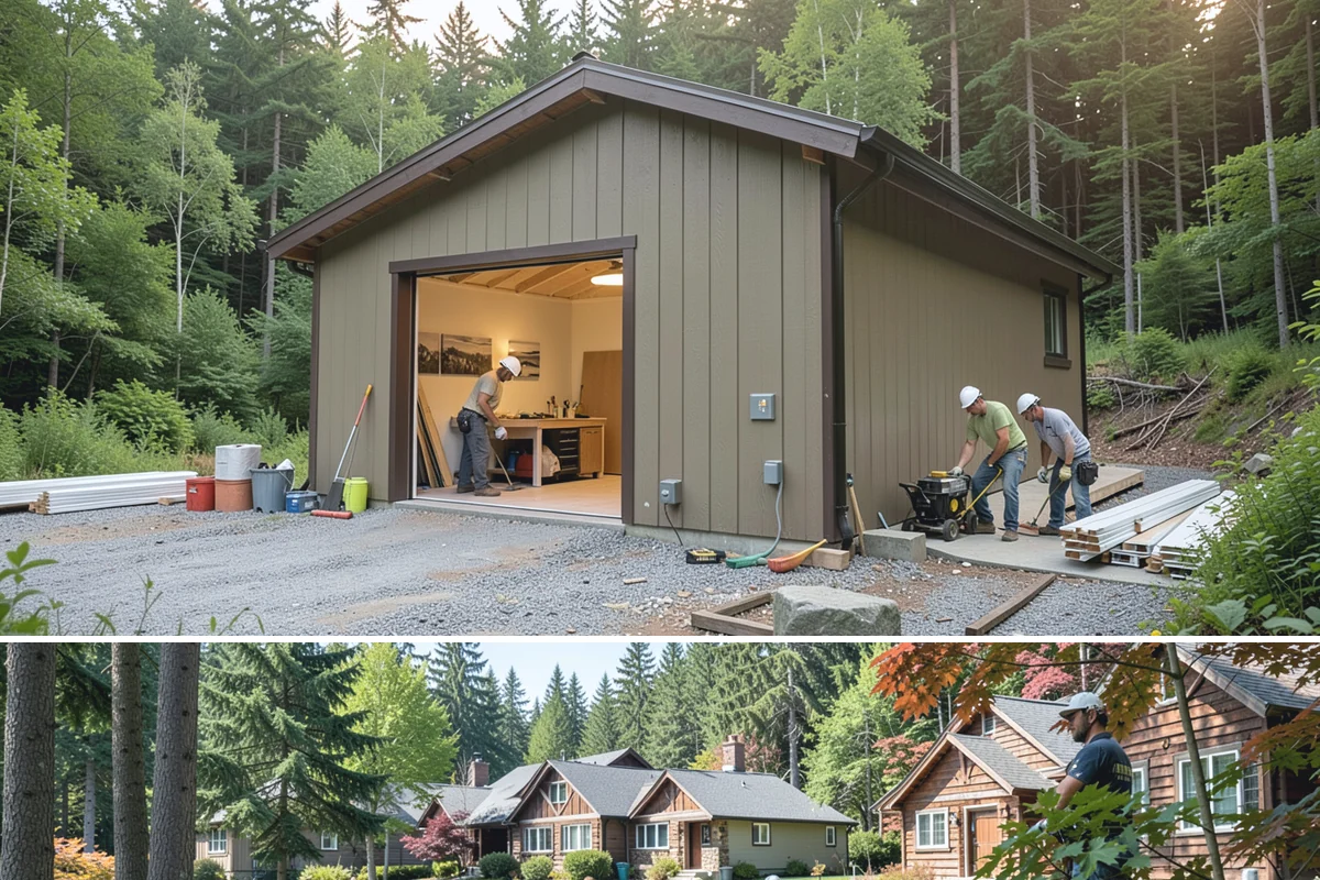 Brick Steps Construction in Edgewood, Pierce County, WA - Brick and mortar work is best done in dry weather so the mortar cures properly, favoring the summer months.