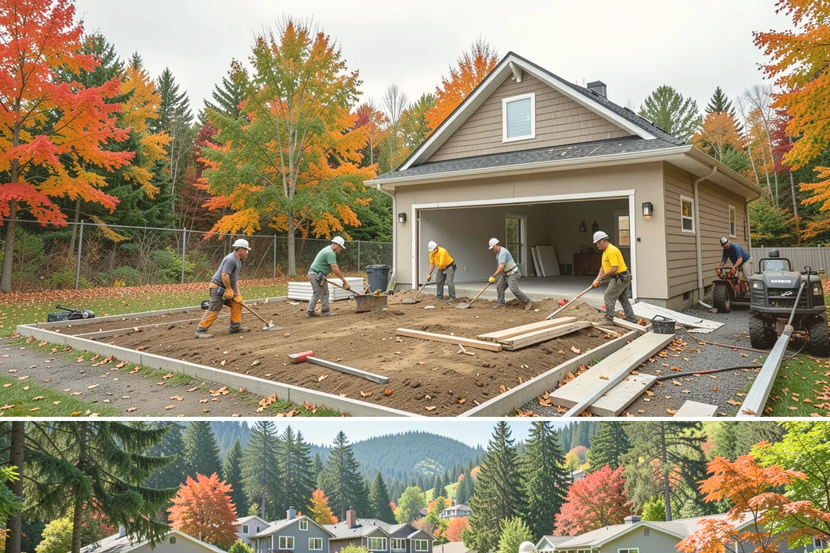 Brick Steps Construction in Fircrest, Pierce County, WA - Brick and mortar work is best done in dry weather so the mortar cures properly, favoring the summer months.