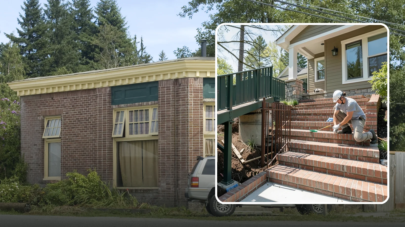 Brick Steps Construction in Hamilton, Skagit County, WA - Crafting classic brick steps that pair timeless looks with the durability to handle Northwest moisture.