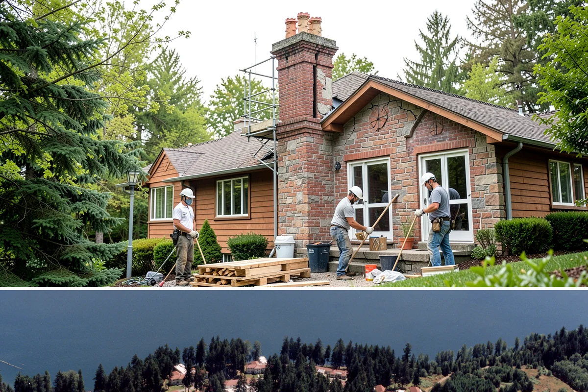 Brick Steps Construction in Lakewood, Pierce County, WA - Brick and mortar work is best done in dry weather so the mortar cures properly, favoring the summer months.