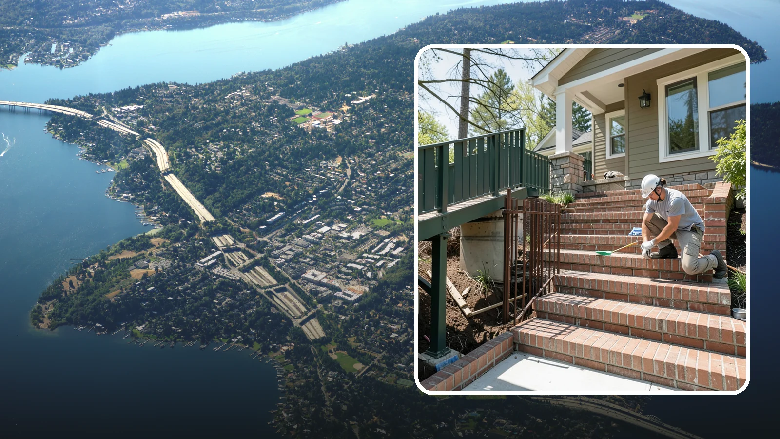 Brick Steps Construction in Mercer Island, King County, WA - Crafting classic brick steps that pair timeless looks with the durability to handle Northwest moisture.