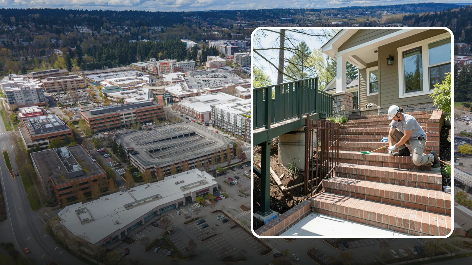 Brick Steps Construction in Redmond, King County, WA - Crafting classic brick steps that pair timeless looks with the durability to handle Northwest moisture.