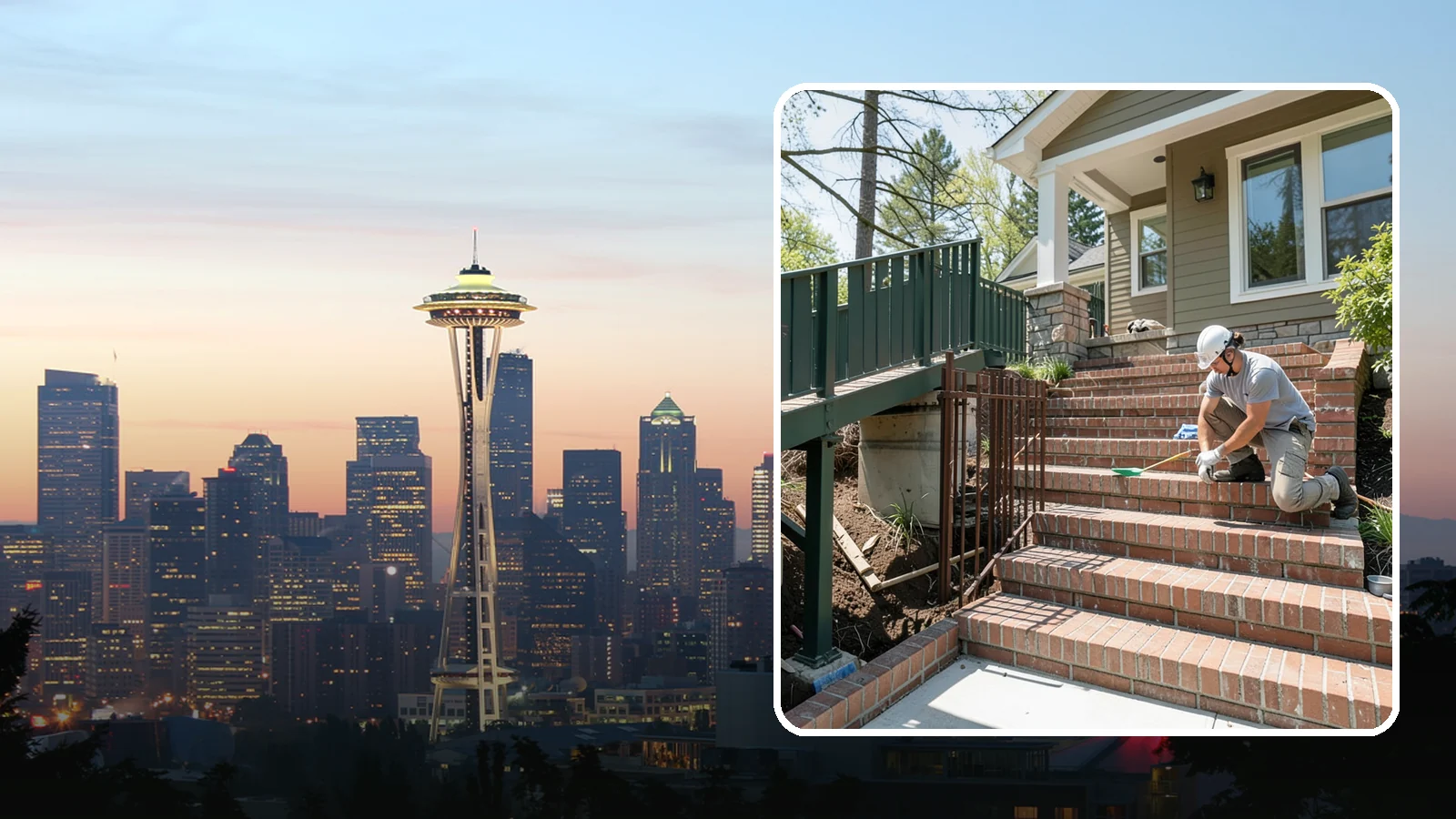 Brick Steps Construction in Seattle, King County, WA - Crafting classic brick steps that pair timeless looks with the durability to handle Northwest moisture.