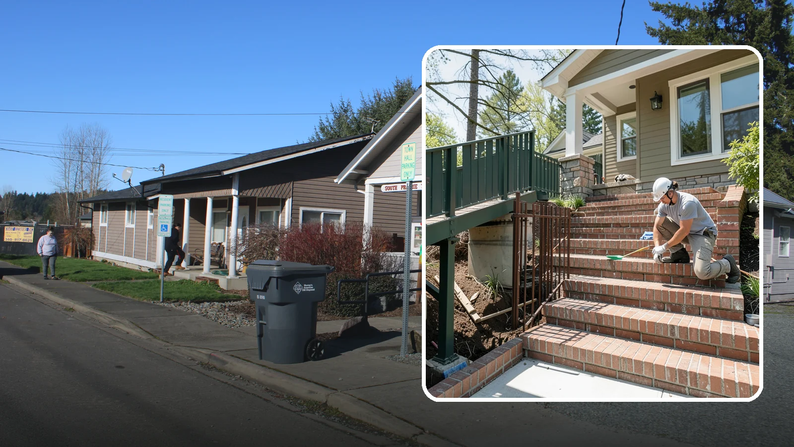 Brick Steps Construction in South Prairie, Pierce County, WA - Crafting classic brick steps that pair timeless looks with the durability to handle Northwest moisture.