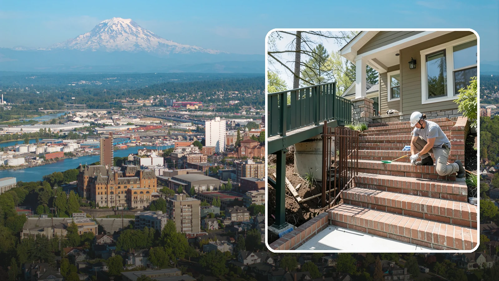 Brick Steps Construction in Tacoma, Pierce County, WA - Crafting classic brick steps that pair timeless looks with the durability to handle Northwest moisture.