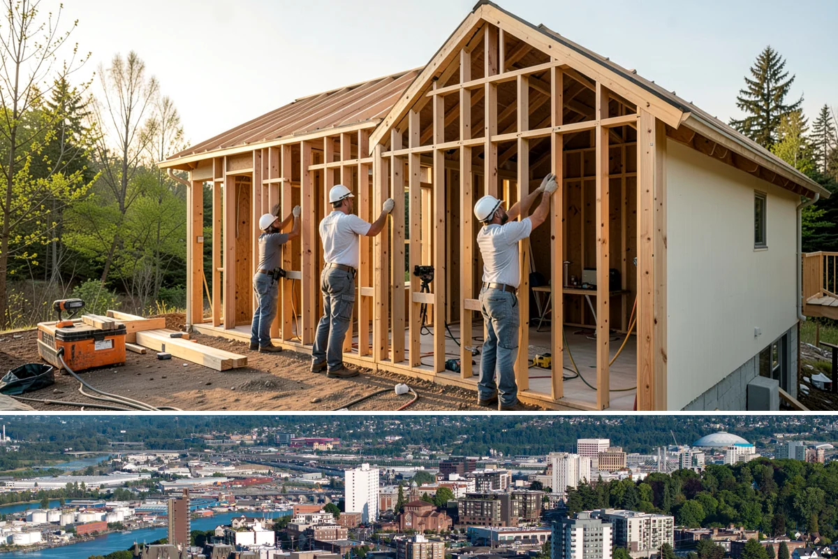 Brick Steps Construction in Tacoma, Pierce County, WA - Brick and mortar work is best done in dry weather so the mortar cures properly, favoring the summer months.