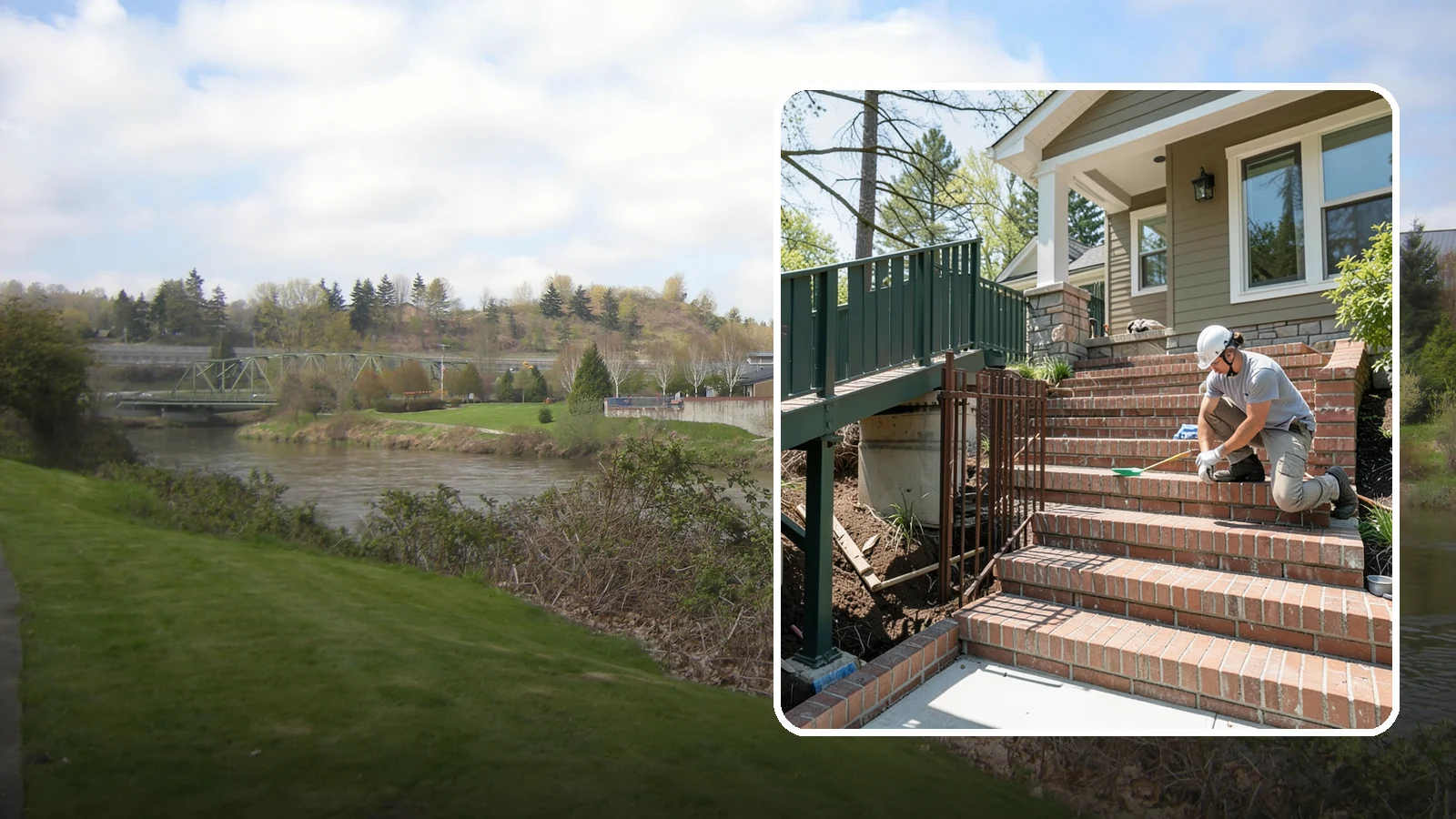 Brick Steps Construction in Tukwila, King County, WA - Crafting classic brick steps that pair timeless looks with the durability to handle Northwest moisture.