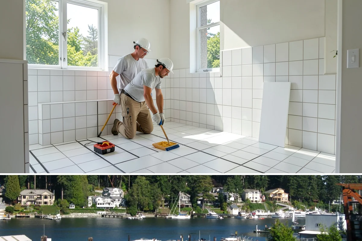 Brick Veneer Installation in Gig Harbor, Pierce County, WA - Mild, dry weather from late spring to early fall lets veneer mortar cure without rain washout.