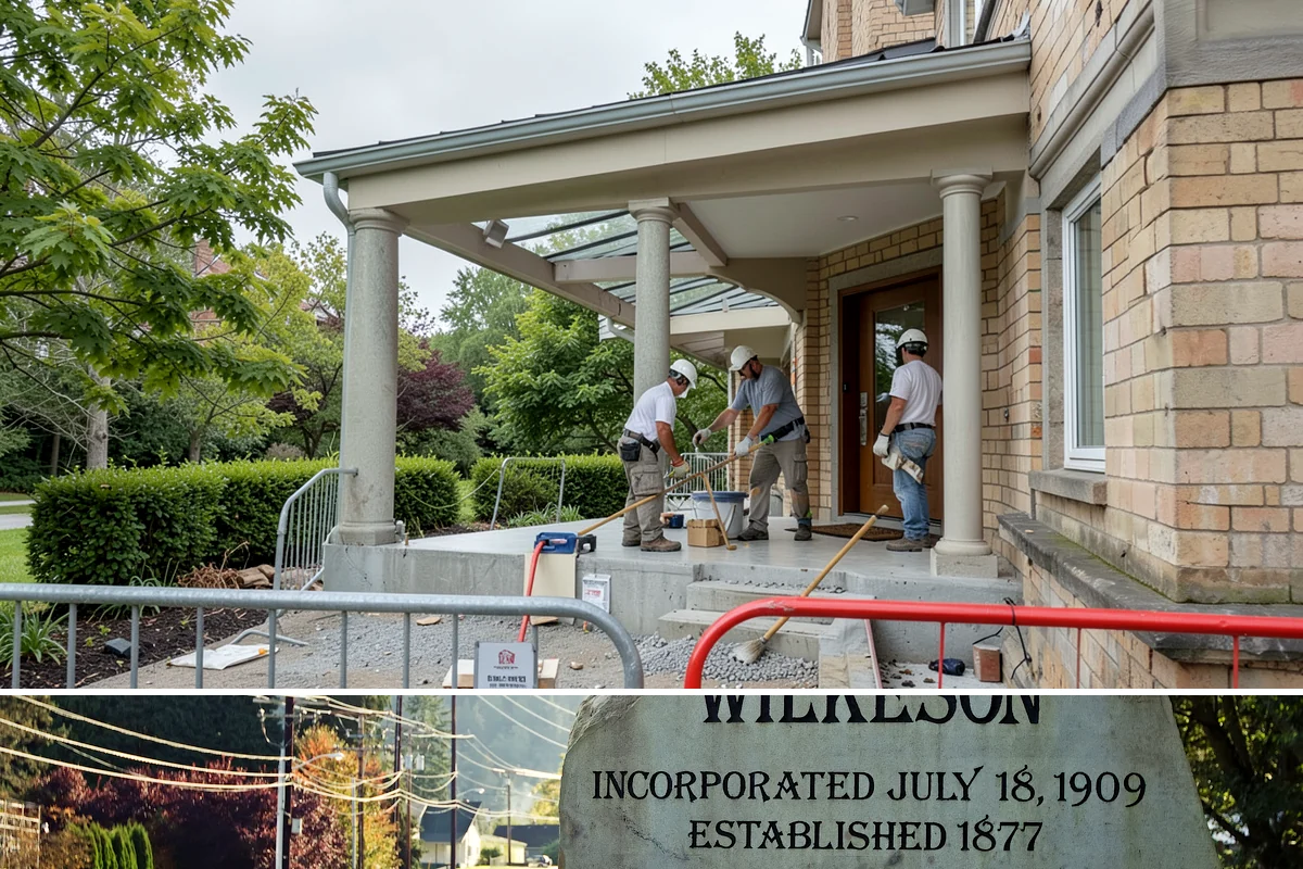 Brick Veneer Installation in Wilkeson, Pierce County, WA - Mild, dry weather from late spring to early fall lets veneer mortar cure without rain washout.