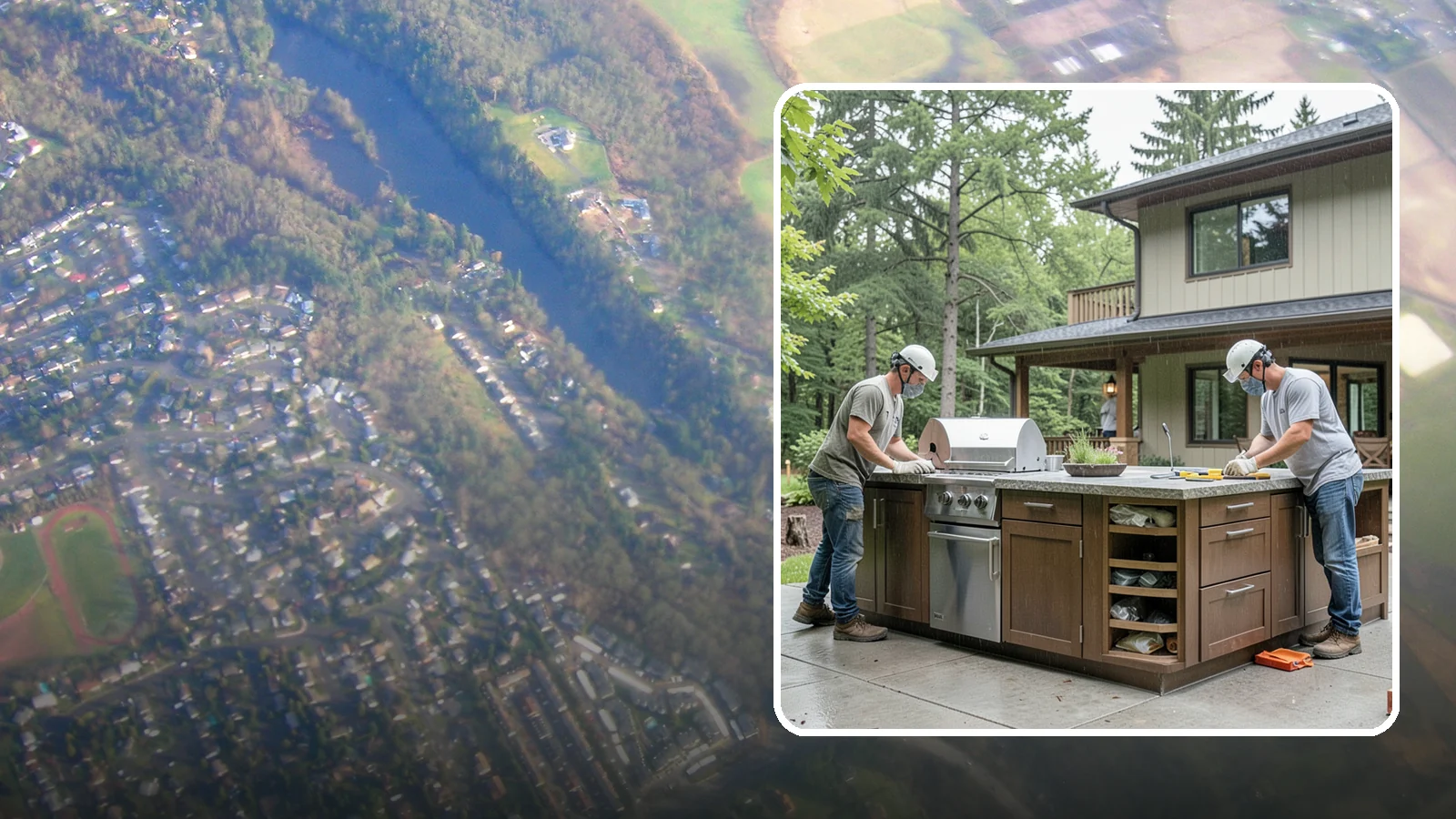 Built-In BBQ Construction in Algona, King County, WA - A custom built-in BBQ island that gives your grilling setup permanent counters, storage, and weatherproof durability.