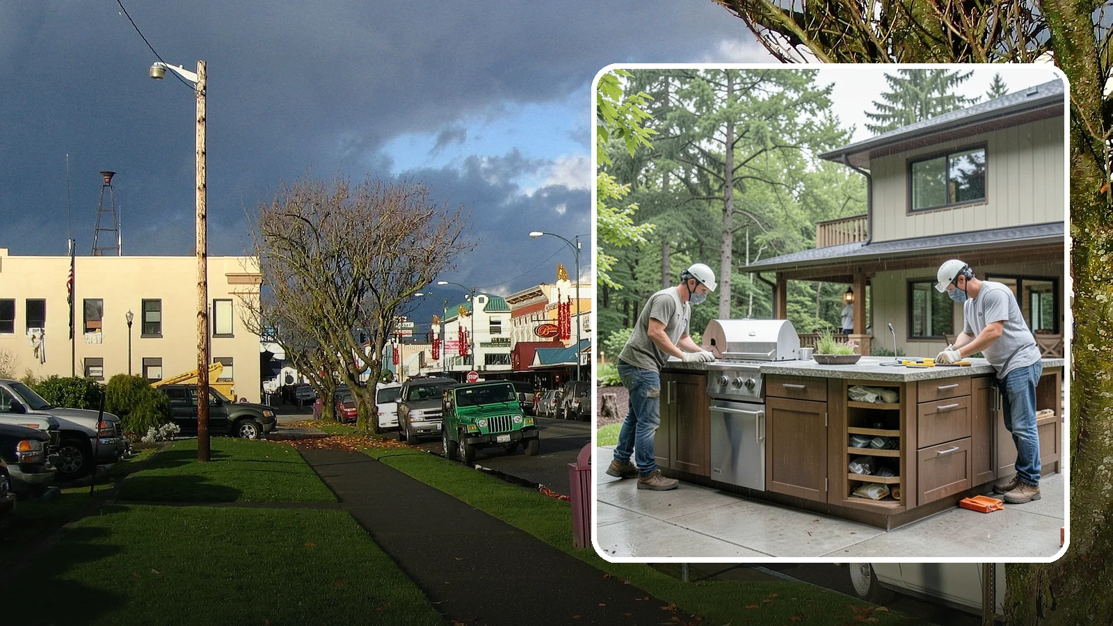 Built-In BBQ Construction in Arlington, Snohomish County, WA - A custom built-in BBQ island that gives your grilling setup permanent counters, storage, and weatherproof durability.