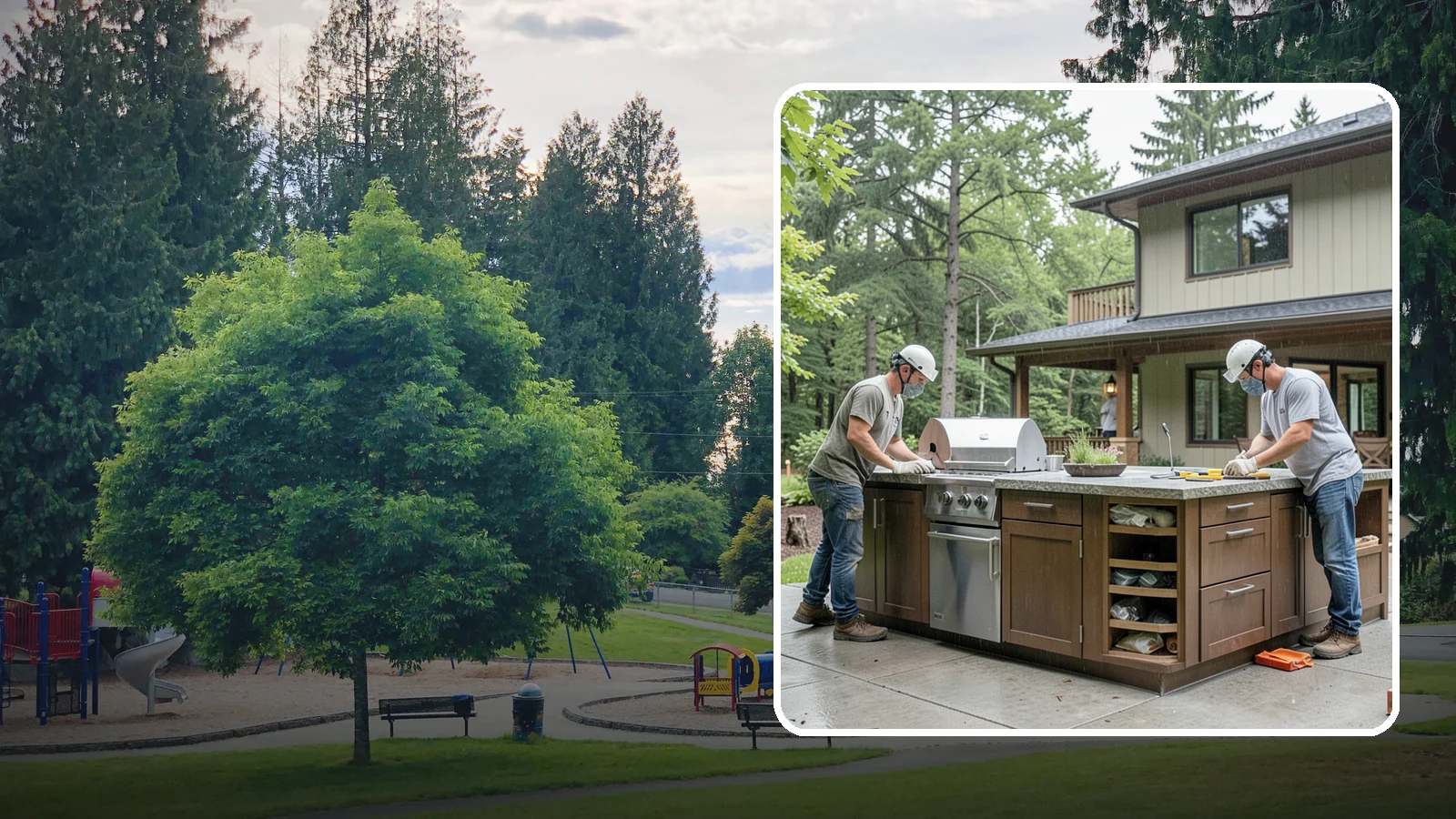 Built-In BBQ Construction in Bonney Lake, Pierce County, WA - A custom built-in BBQ island that gives your grilling setup permanent counters, storage, and weatherproof durability.
