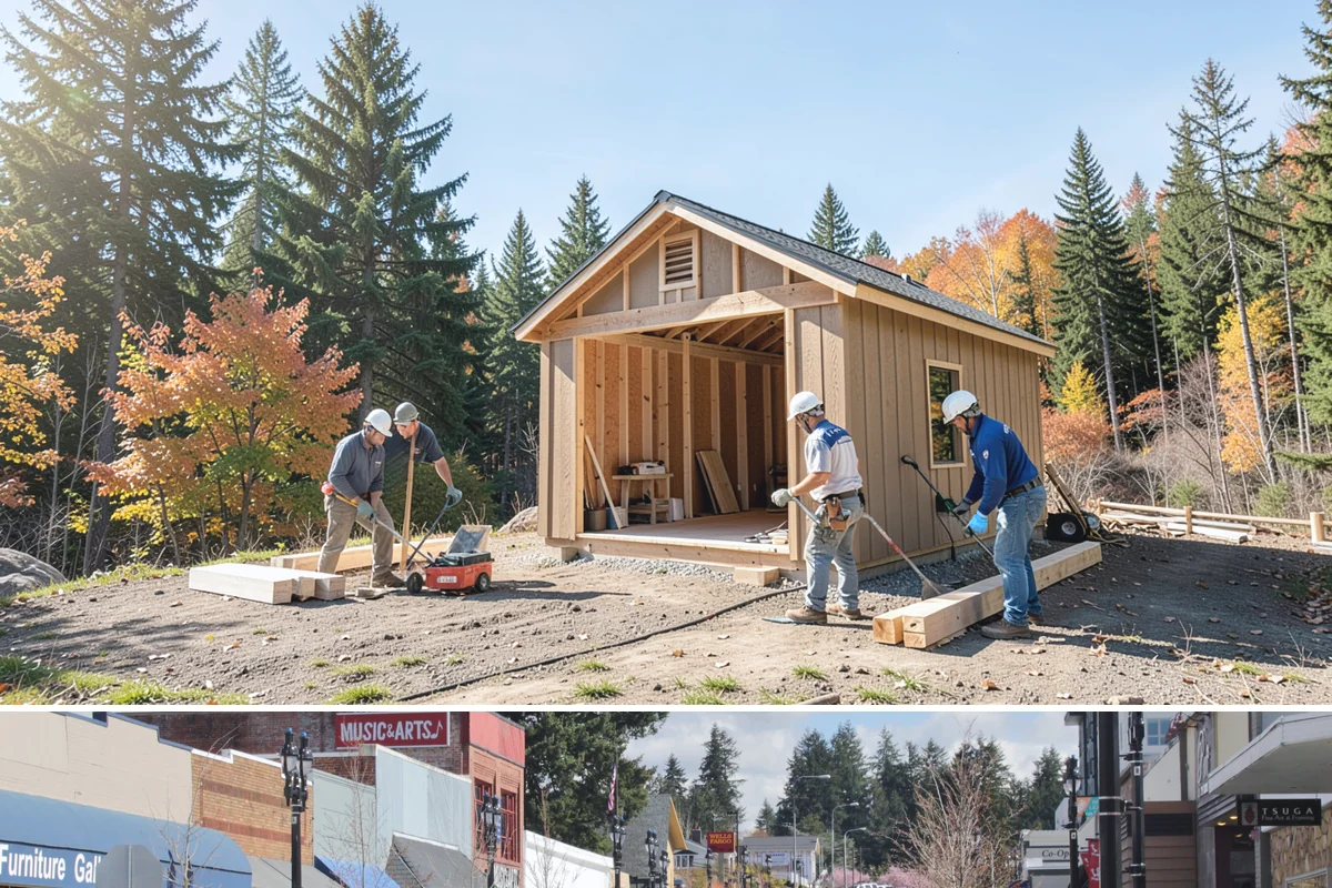 Built-In BBQ Construction in Bothell, King County, WA - Summer construction lets sealants and masonry cure before the wet months set in.