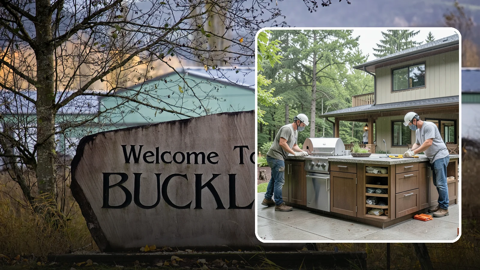 Built-In BBQ Construction in Buckley, Pierce County, WA - A custom built-in BBQ island that gives your grilling setup permanent counters, storage, and weatherproof durability.