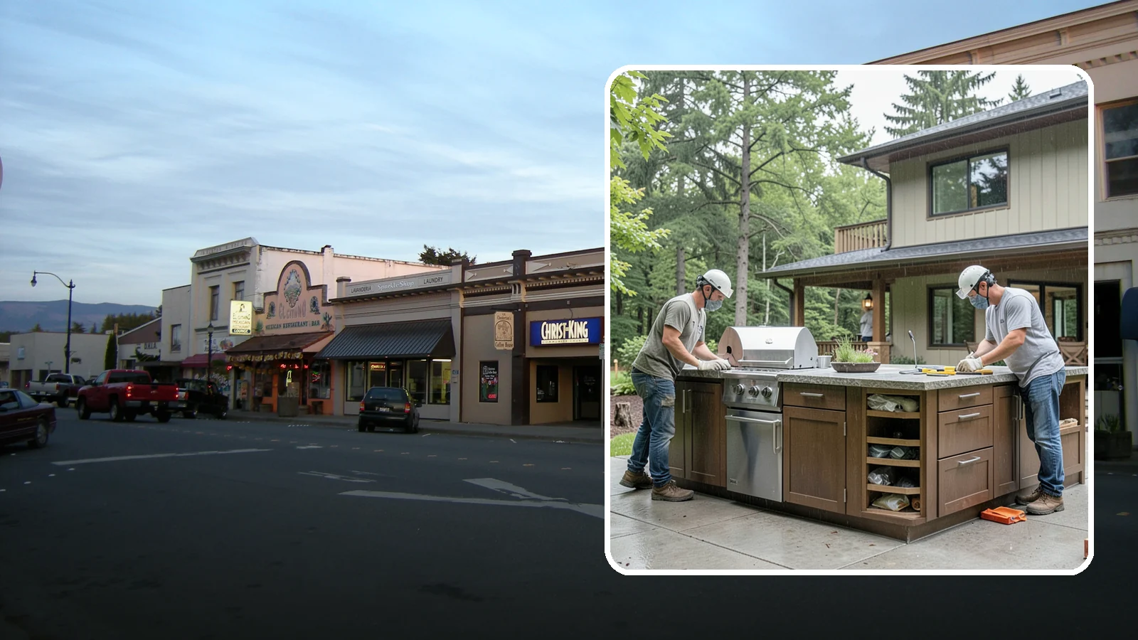 Built-In BBQ Construction in Burlington, Skagit County, WA - A custom built-in BBQ island that gives your grilling setup permanent counters, storage, and weatherproof durability.