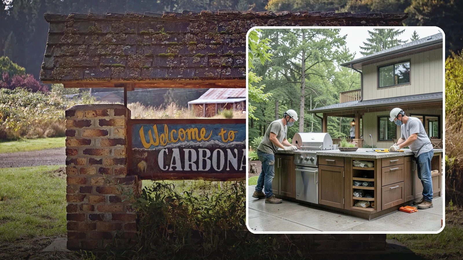 Built-In BBQ Construction in Carbonado, Pierce County, WA - A custom built-in BBQ island that gives your grilling setup permanent counters, storage, and weatherproof durability.