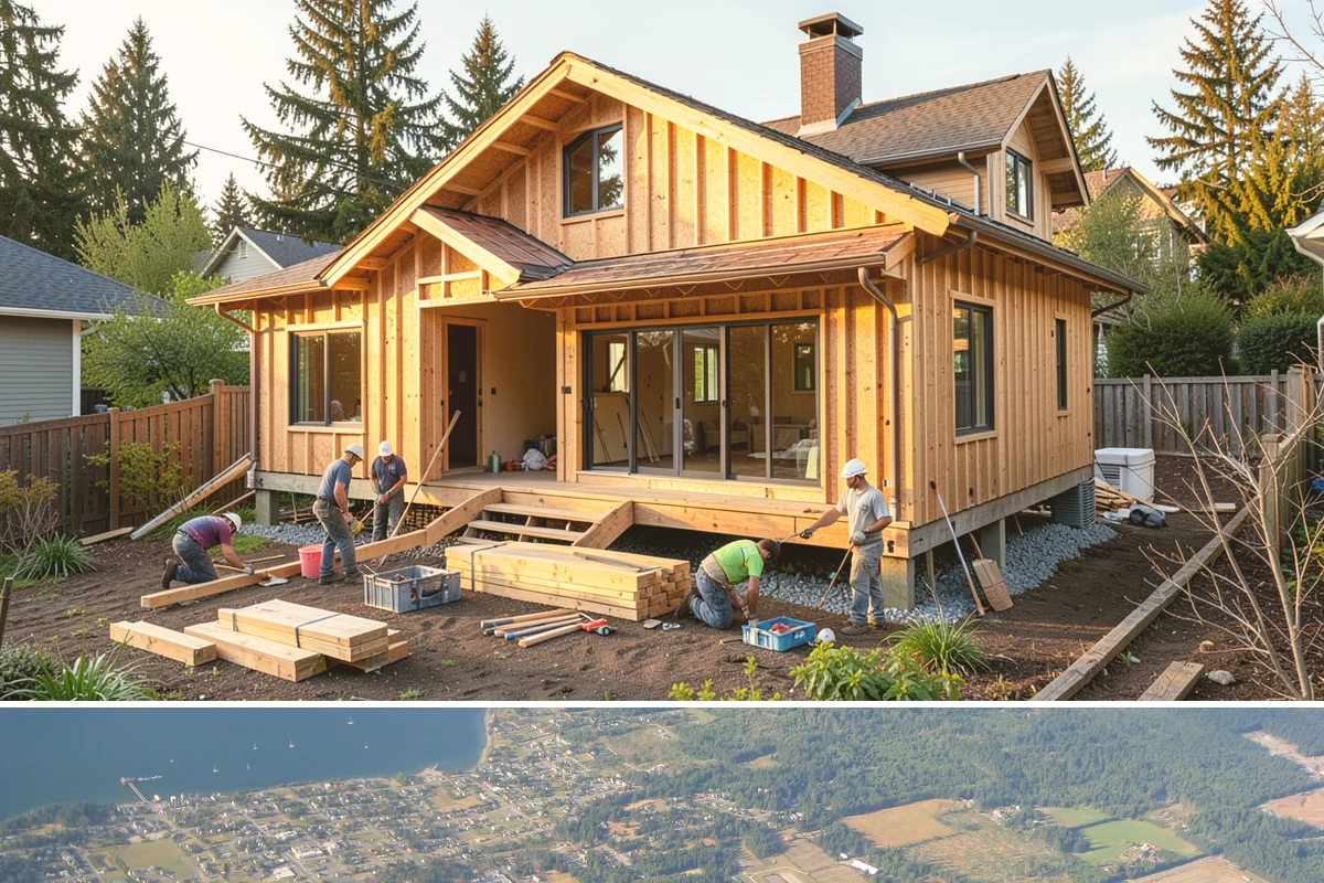 Built-In BBQ Construction in Coupeville, Island County, WA - Summer construction lets sealants and masonry cure before the wet months set in.
