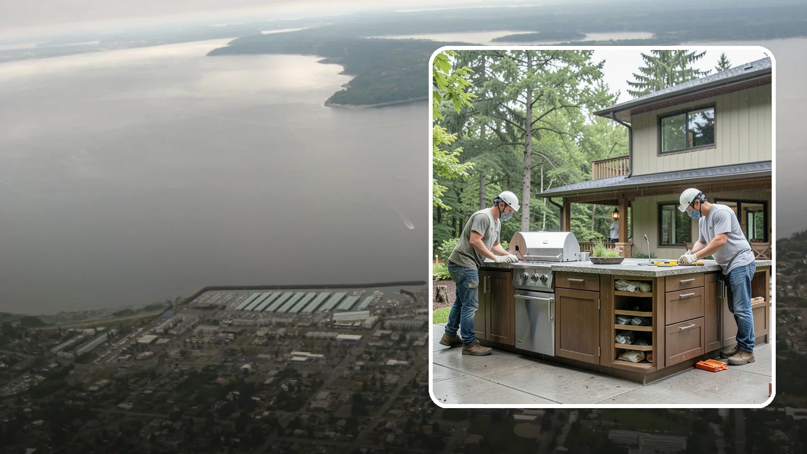 Built-In BBQ Construction in Des Moines, King County, WA - A custom built-in BBQ island that gives your grilling setup permanent counters, storage, and weatherproof durability.