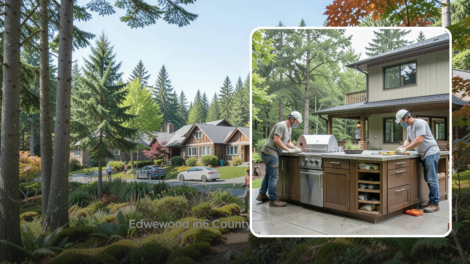 Built-In BBQ Construction in Edgewood, Pierce County, WA - A custom built-in BBQ island that gives your grilling setup permanent counters, storage, and weatherproof durability.