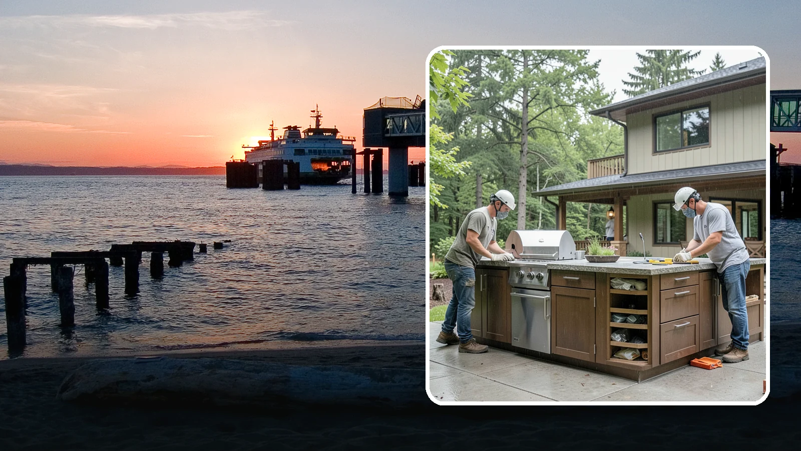 Built-In BBQ Construction in Edmonds, Snohomish County, WA - A custom built-in BBQ island that gives your grilling setup permanent counters, storage, and weatherproof durability.