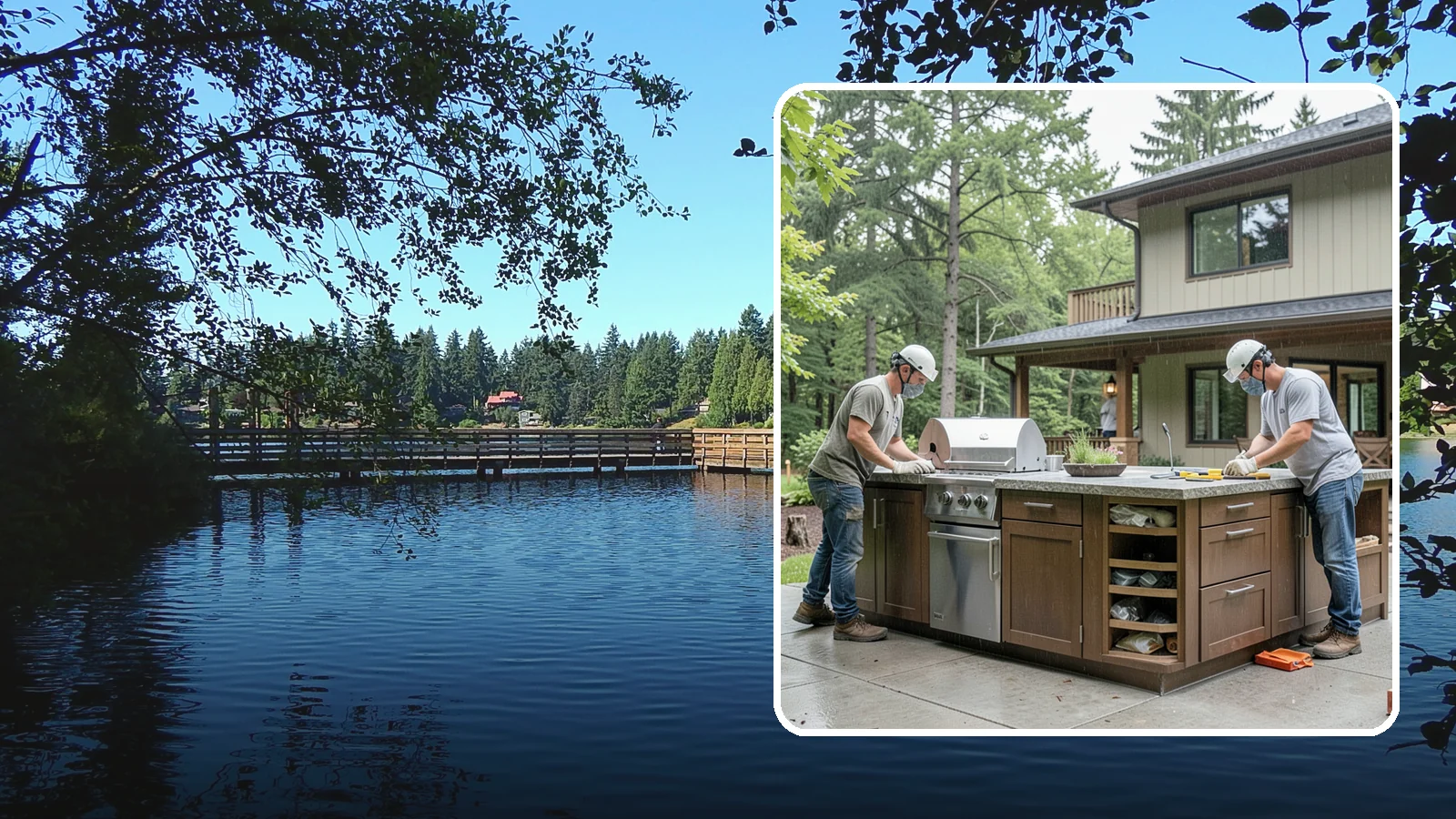 Built-In BBQ Construction in Federal Way, King County, WA - A custom built-in BBQ island that gives your grilling setup permanent counters, storage, and weatherproof durability.