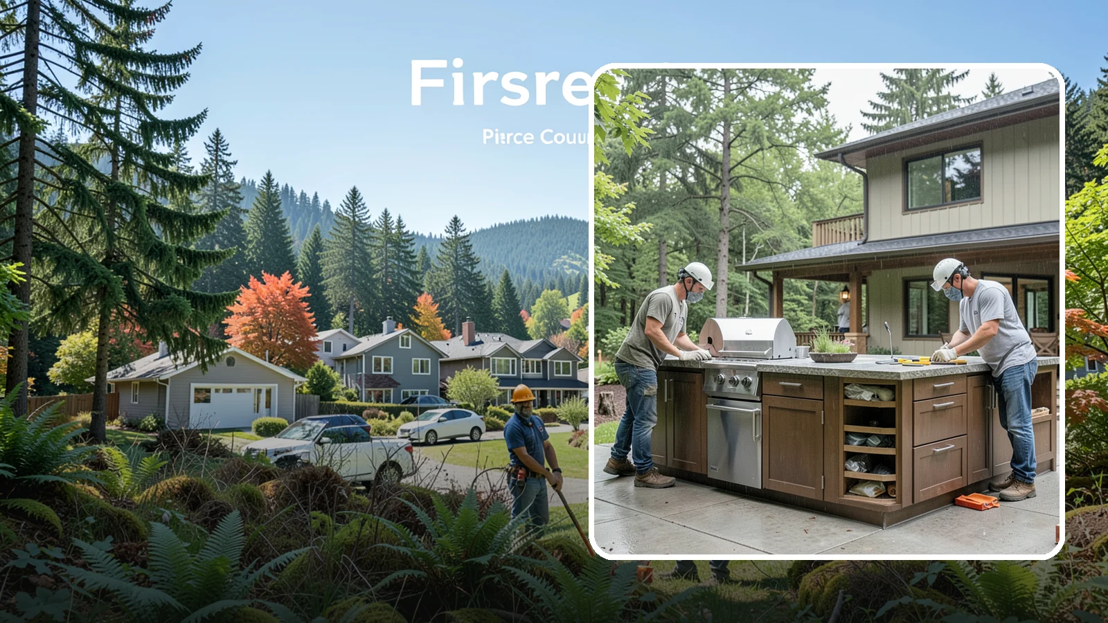 Built-In BBQ Construction in Fircrest, Pierce County, WA - A custom built-in BBQ island that gives your grilling setup permanent counters, storage, and weatherproof durability.