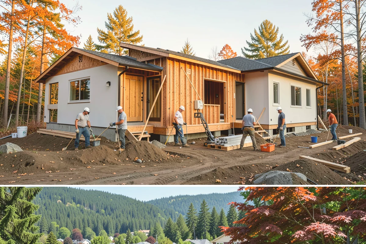 Built-In BBQ Construction in Index, Snohomish County, WA - Summer construction lets sealants and masonry cure before the wet months set in.