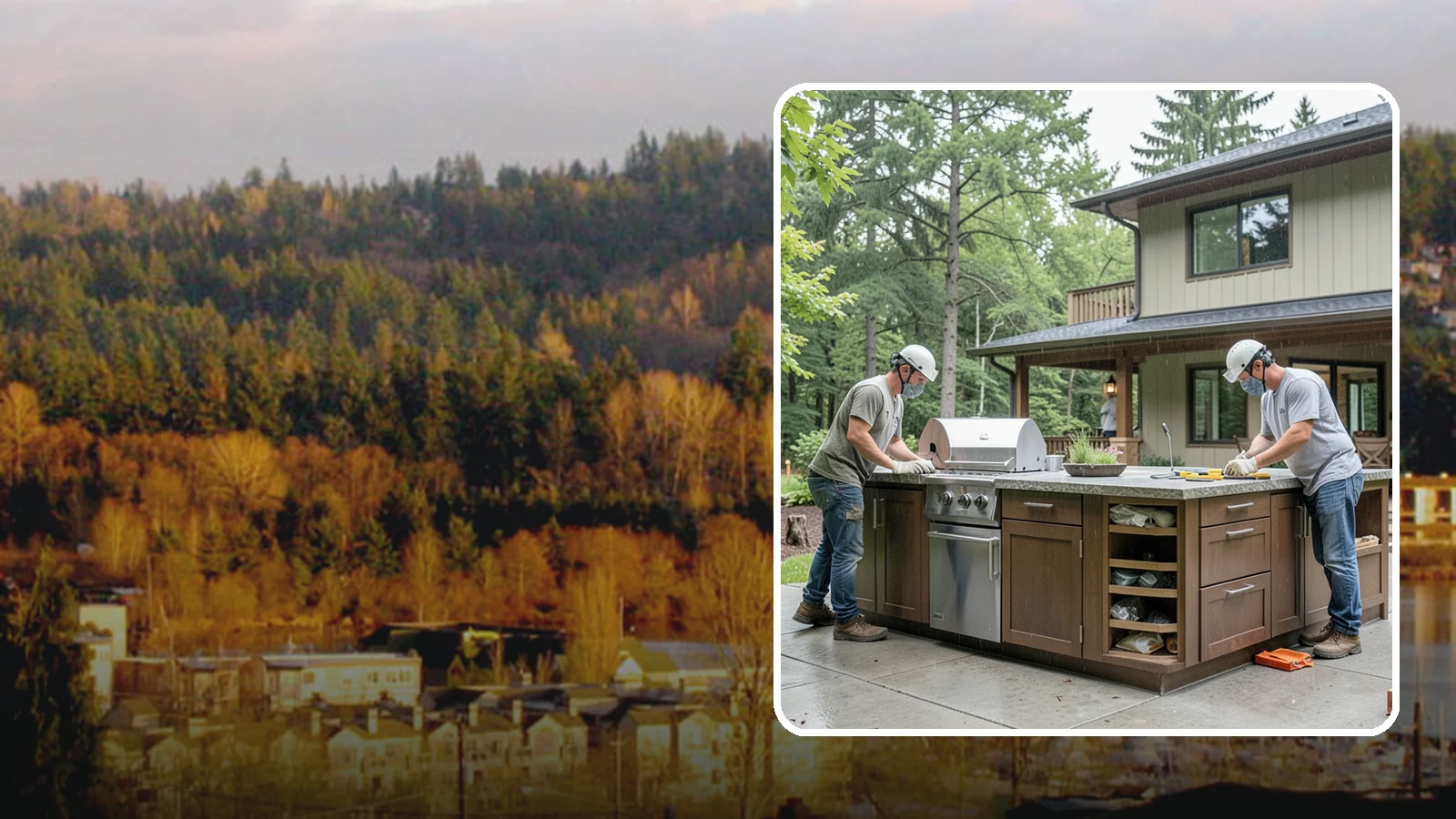 Built-In BBQ Construction in Kenmore, King County, WA - A custom built-in BBQ island that gives your grilling setup permanent counters, storage, and weatherproof durability.