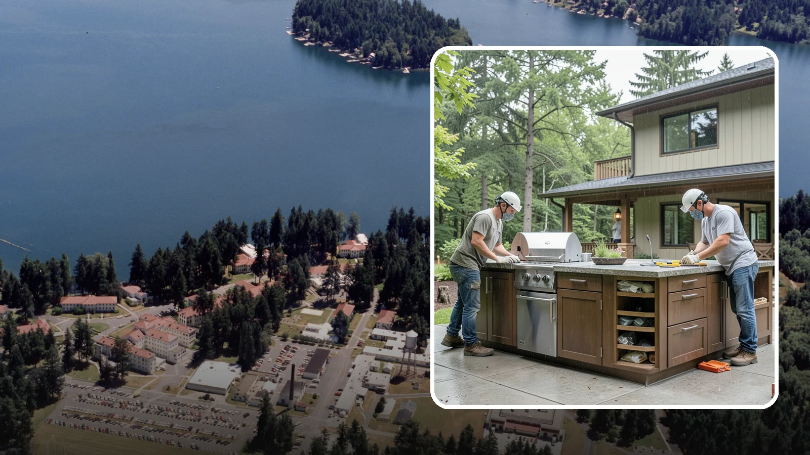 Built-In BBQ Construction in Lakewood, Pierce County, WA - A custom built-in BBQ island that gives your grilling setup permanent counters, storage, and weatherproof durability.