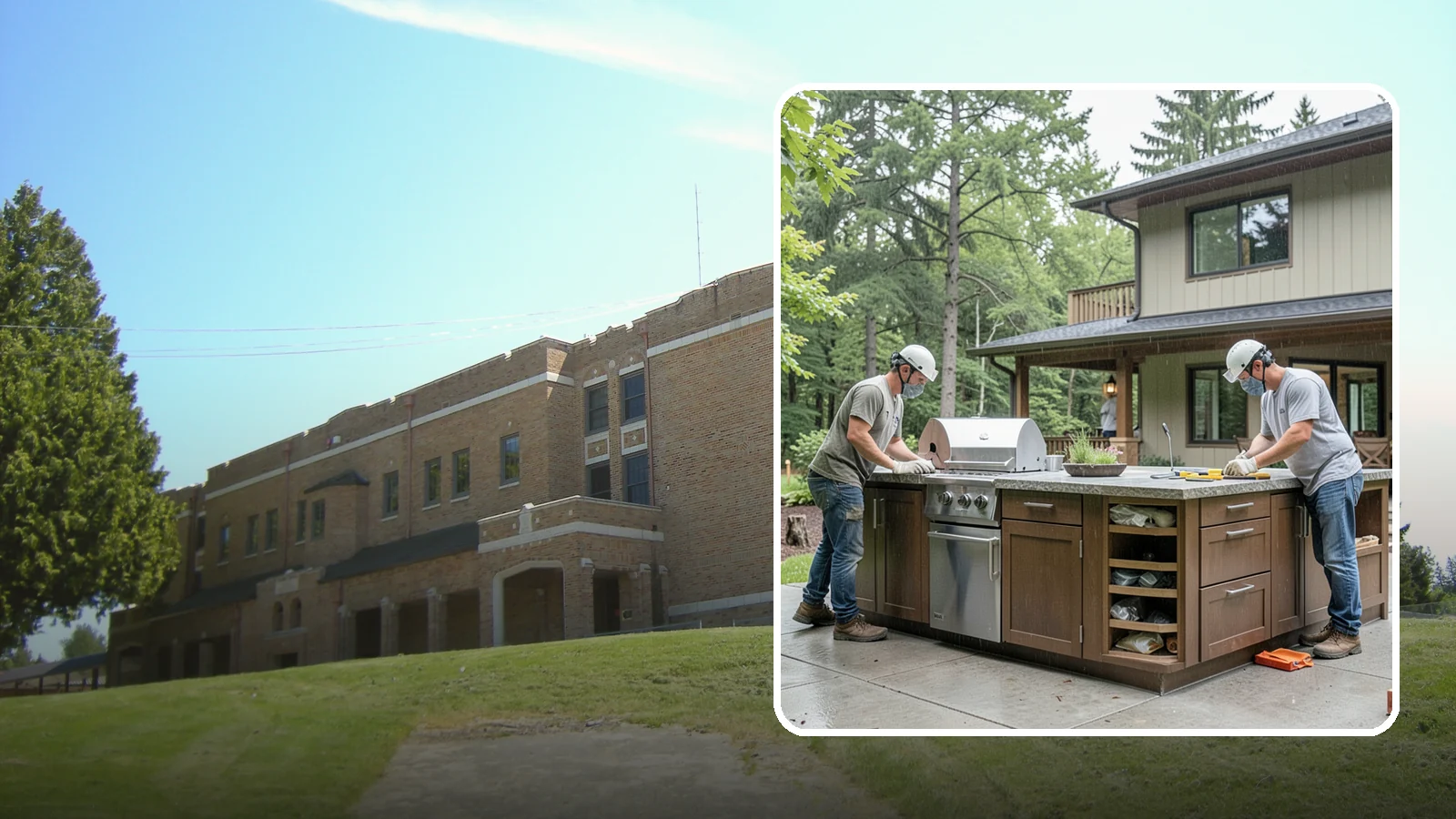 Built-In BBQ Construction in Maple Valley, King County, WA - A custom built-in BBQ island that gives your grilling setup permanent counters, storage, and weatherproof durability.