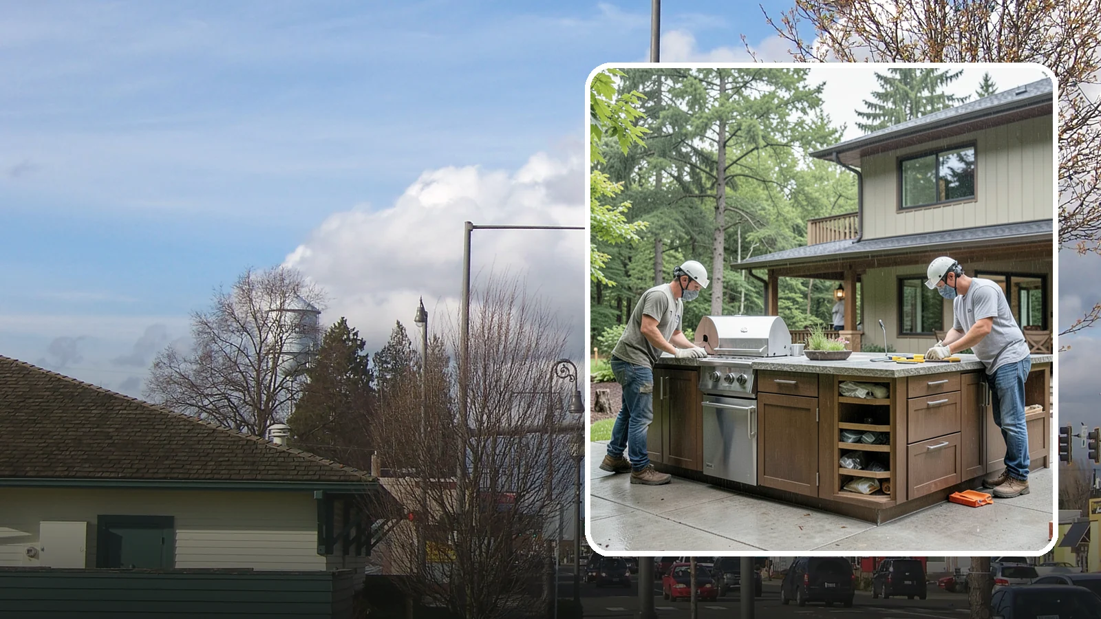 Built-In BBQ Construction in Marysville, Snohomish County, WA - A custom built-in BBQ island that gives your grilling setup permanent counters, storage, and weatherproof durability.