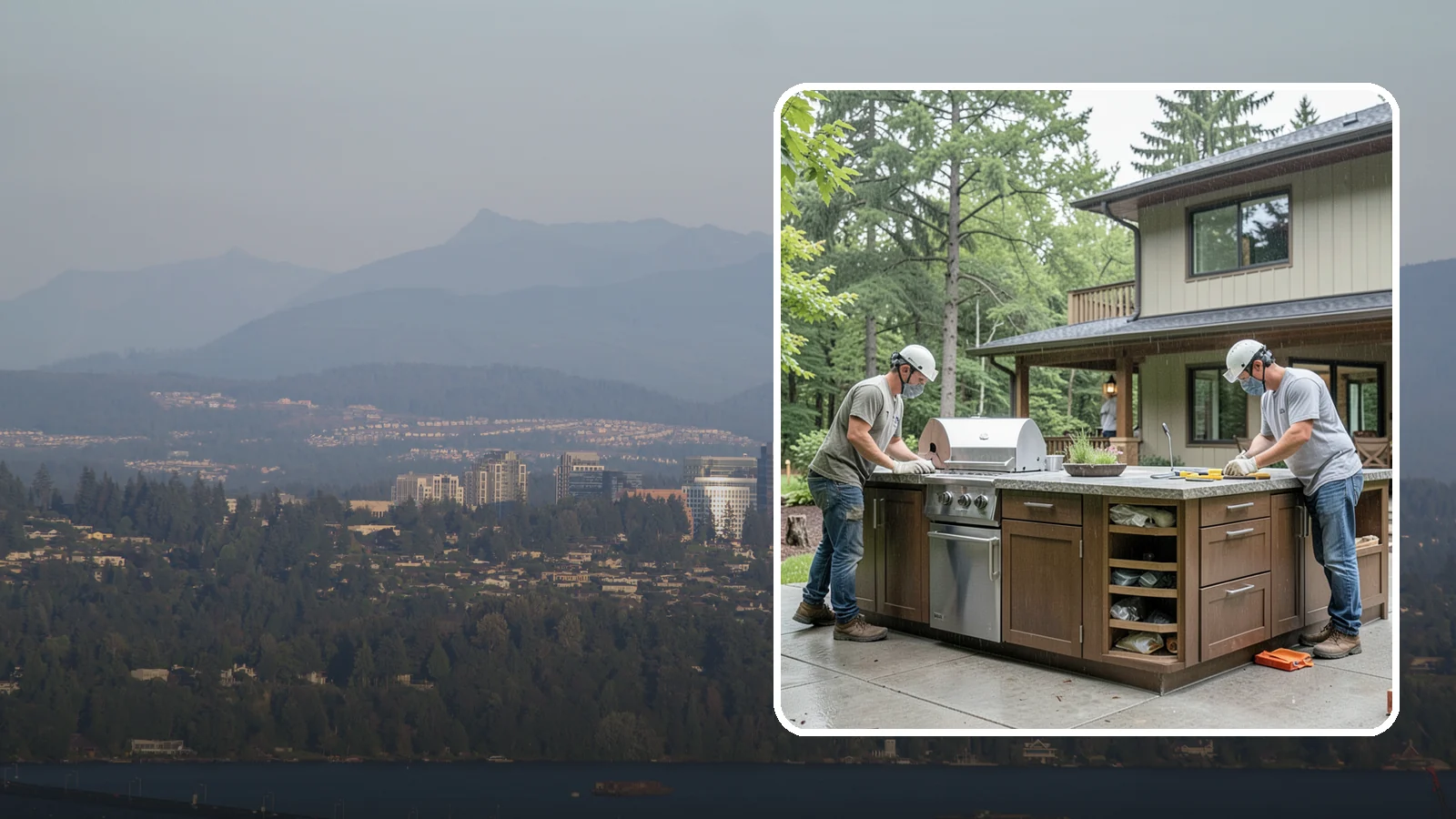 Built-In BBQ Construction in Medina, King County, WA - A custom built-in BBQ island that gives your grilling setup permanent counters, storage, and weatherproof durability.