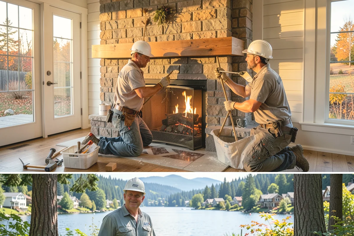 Built-In BBQ Construction in Milton, King County, WA - Summer construction lets sealants and masonry cure before the wet months set in.